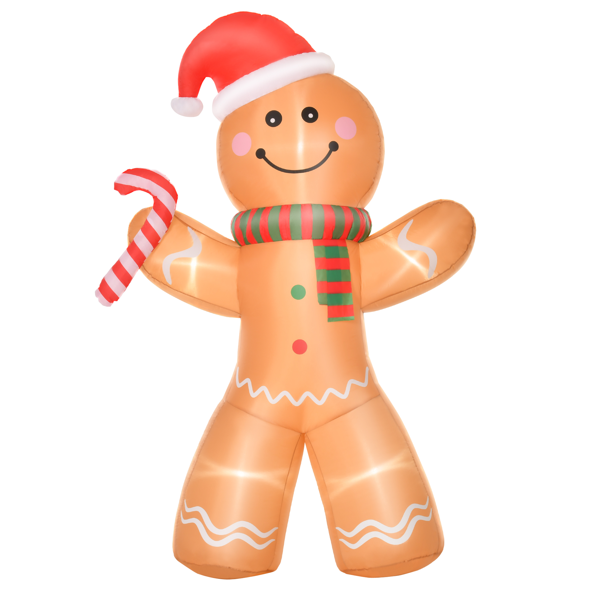 Selbstaufblasender Lebkuchenmann, inkl, Gebläse, Weihnachtsdekoration 2,4 m mit LED-Lichtern Selbstaufblasender Lebkuchenmann, inkl, Gebläse, Weihnachtsdekoration 2,4 m mit LED-Lichtern