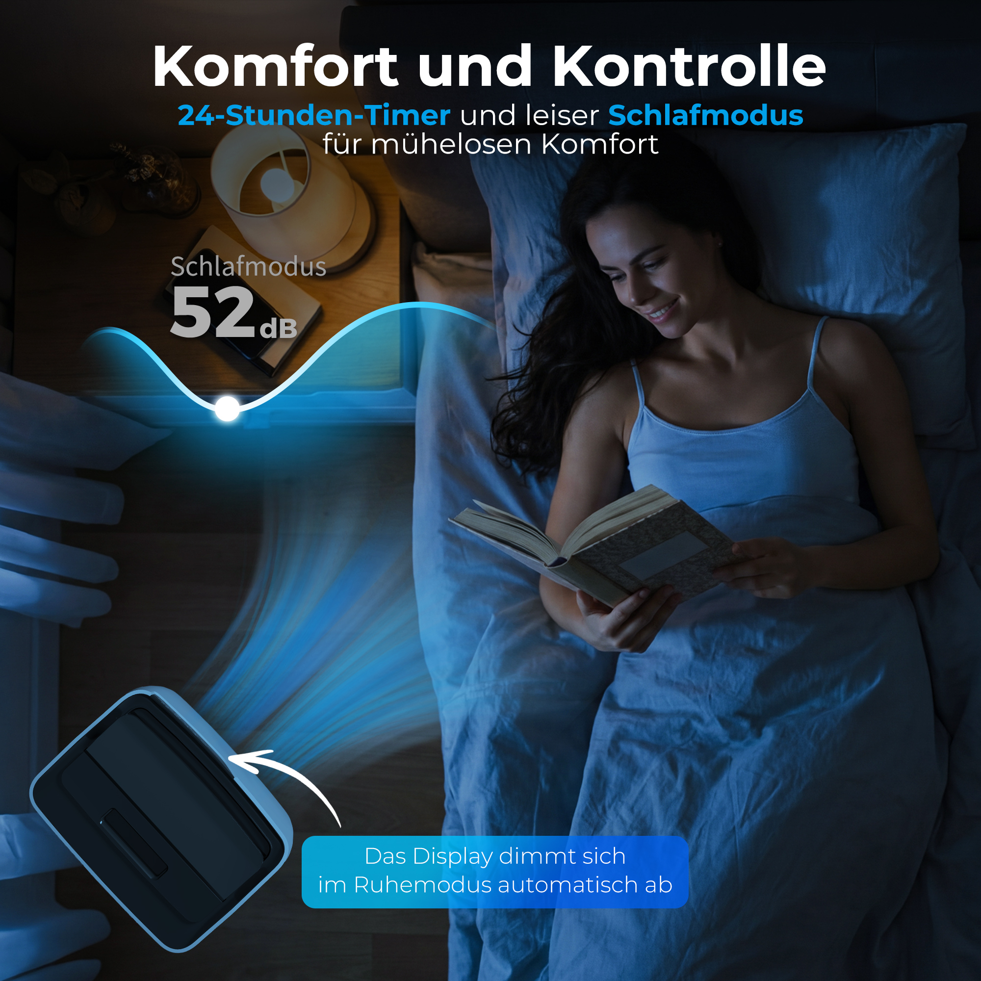 Tragbare Klimaanlage 12000 BTU, Klimagerät mit Kühl-, Entfeuchtungs-, Ventilator- , Schlafmodus, WiFi Sprachsteuerung