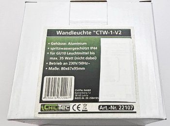 Außen-Wandleuchte "CTW-1", für 1x GU10, IP44, Gehäuse weiß