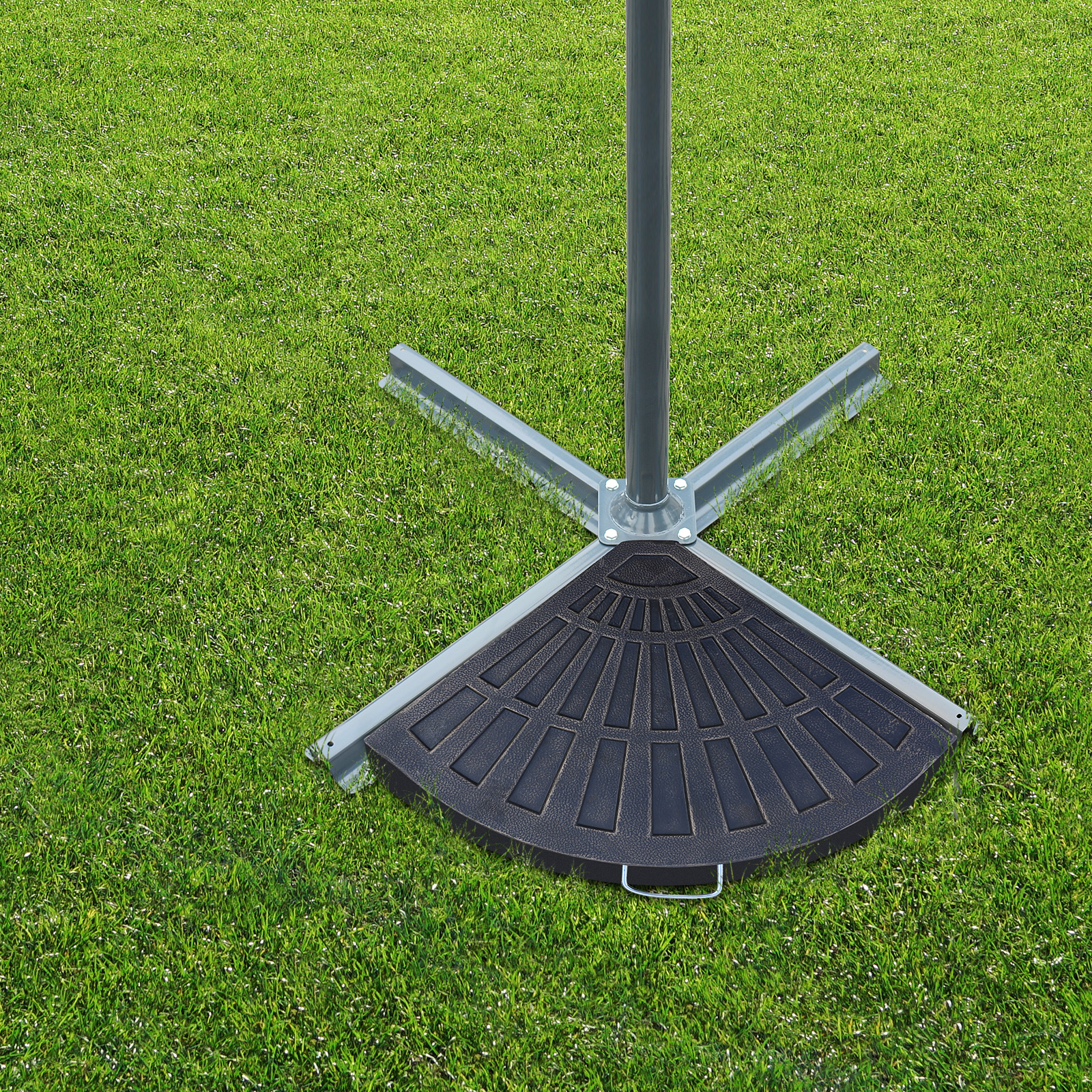 2-tlg. Set Gewichte für Sonnenschirmständer Platten-Schirmständer Sonnenschirmbasis halbrund mit Handgriff Kunstharz + Metall Bronze 66 x 47 x 4,2 cm 30 kg