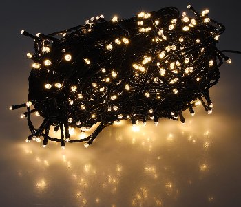 LED Aussen-Lichterkette "CT-ALK400" 40m / warmweiß, Kabel schwarz, IP44, 400 LEDs