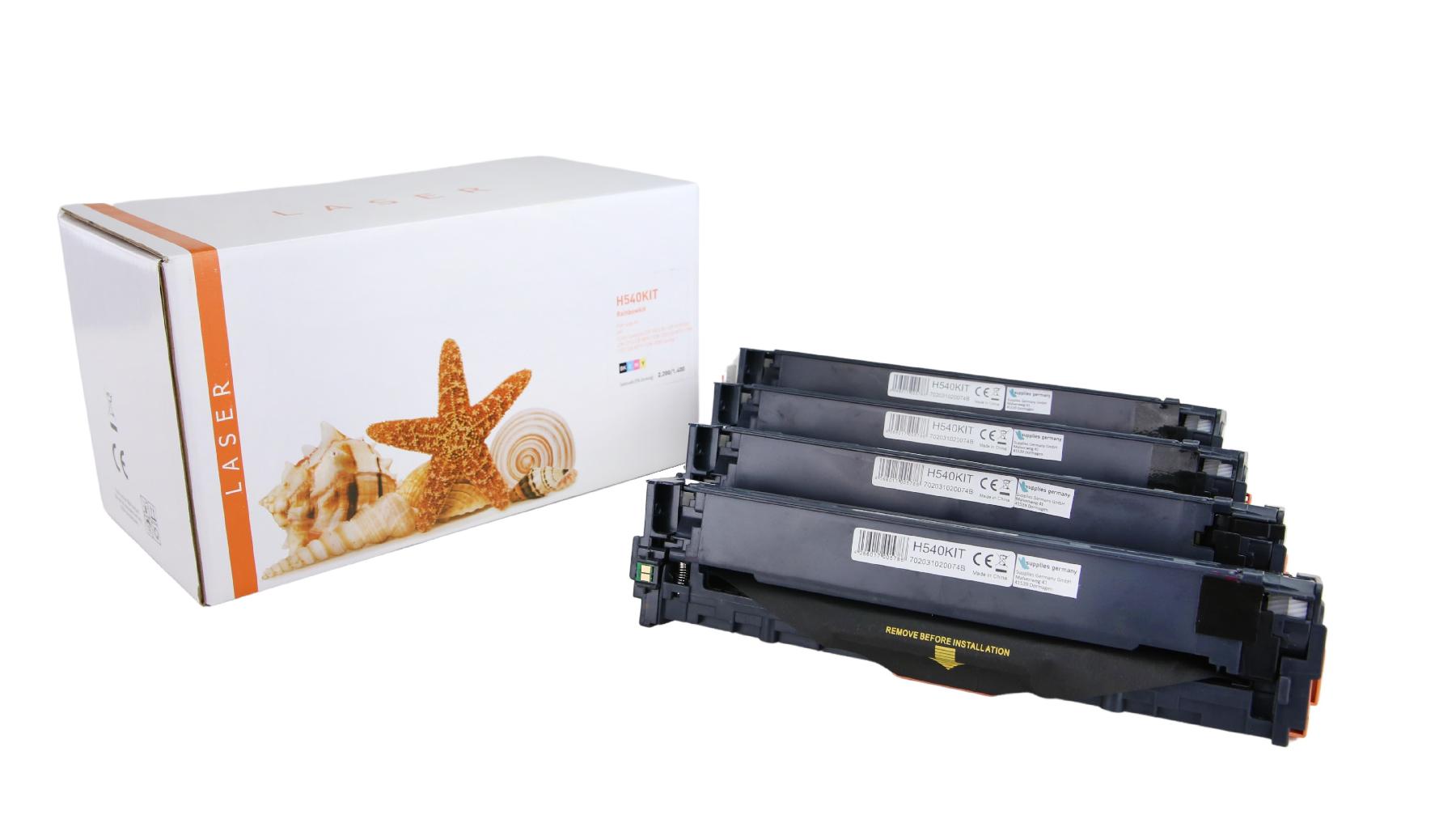 CB540KIT alternativ Toner Rainbowkit für HP / CB540 / BK2.200 / CMY1.400 Seiten CB540KIT alternativ Toner Rainbowkit für HP / CB540 / BK2.200 / CMY1.400 Seiten
