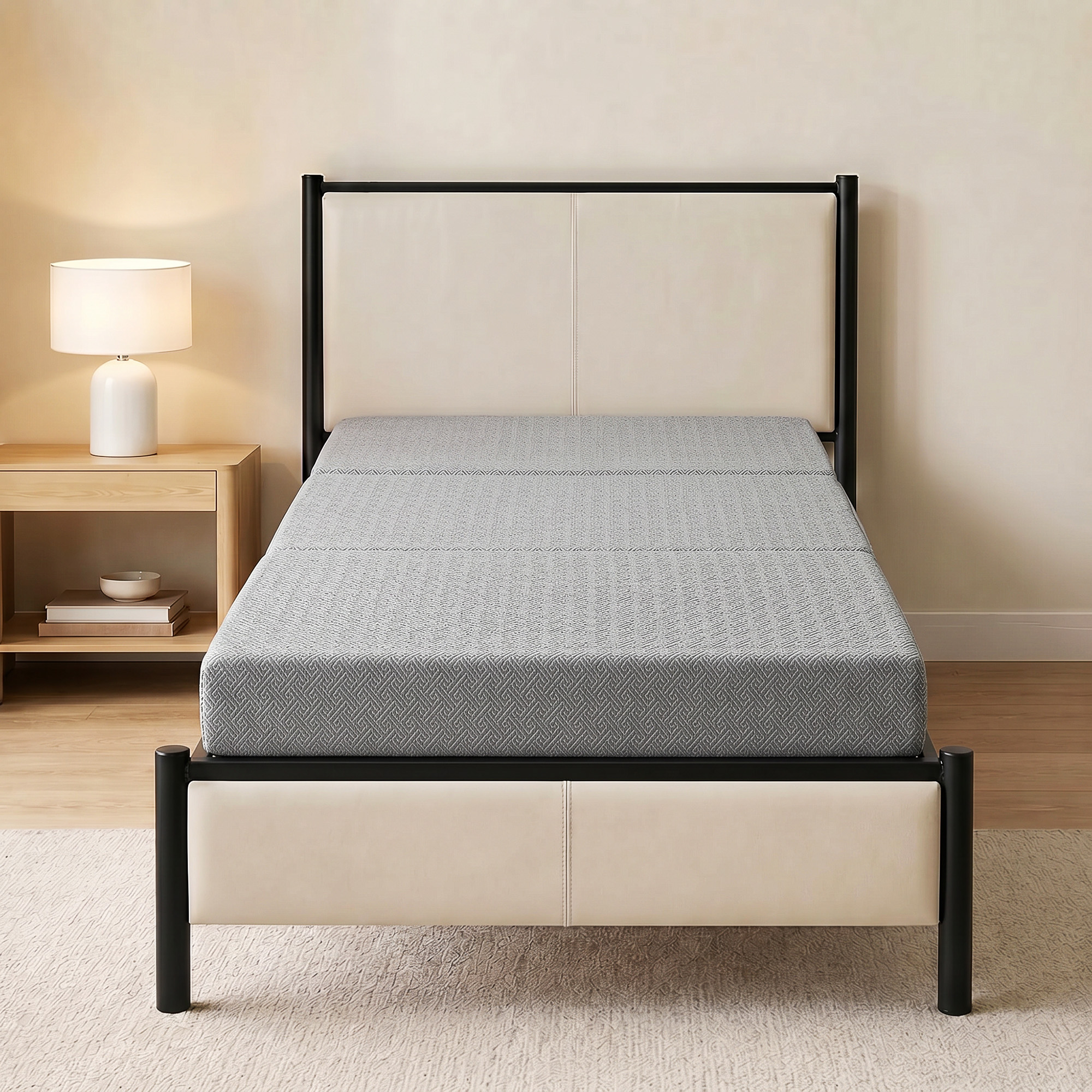 Klappmatratze 200 x 90 cm, 15 cm faltbare Matratze, tragbare Bodenmatratze mit waschbarem Bezug, Oeko-Tex geprüft