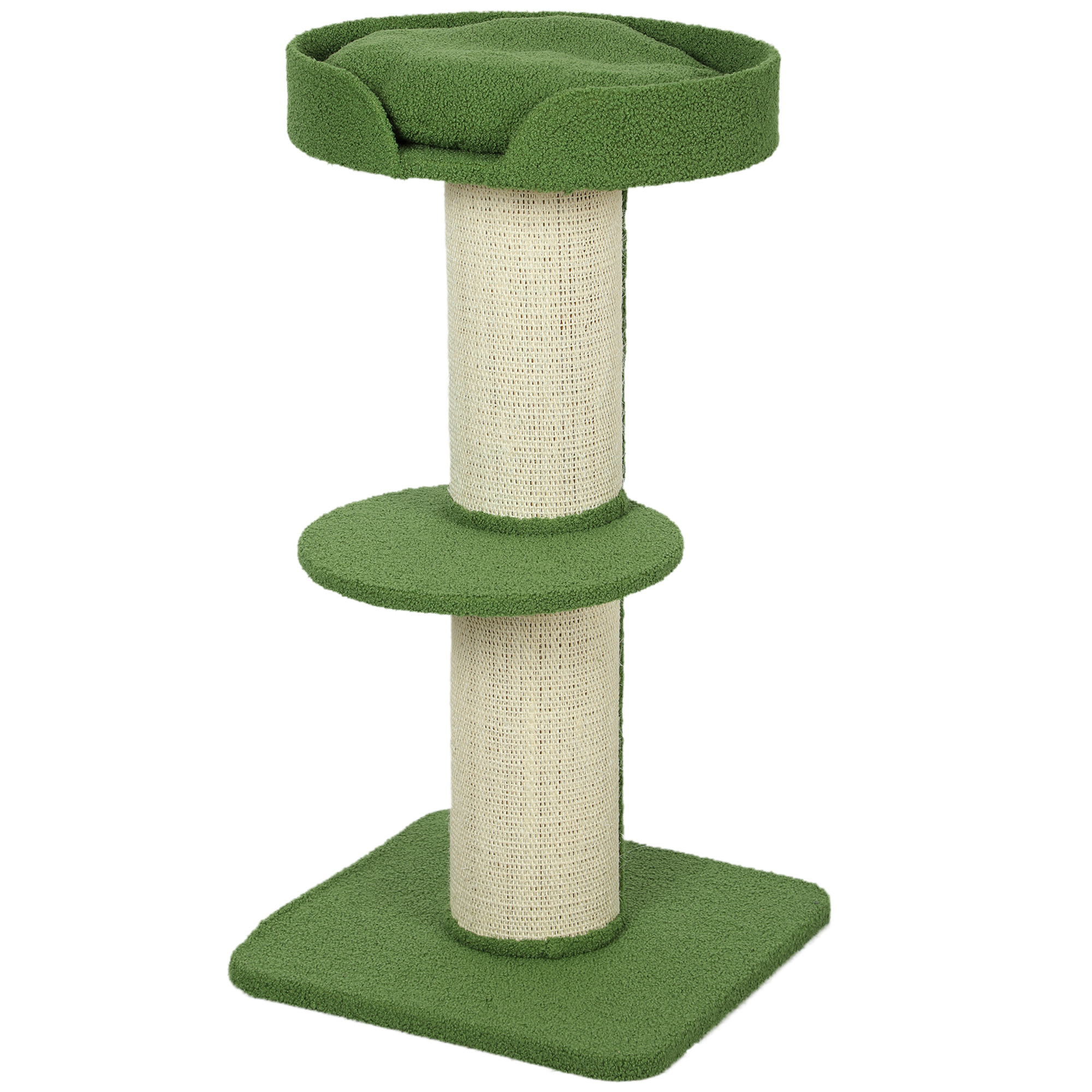 Katzenbaum 91cm Spielbaum mit Katzenbett, Plattform Lammwolle Grün Katzenbaum 91cm Spielbaum mit Katzenbett, Plattform Lammwolle Grün
