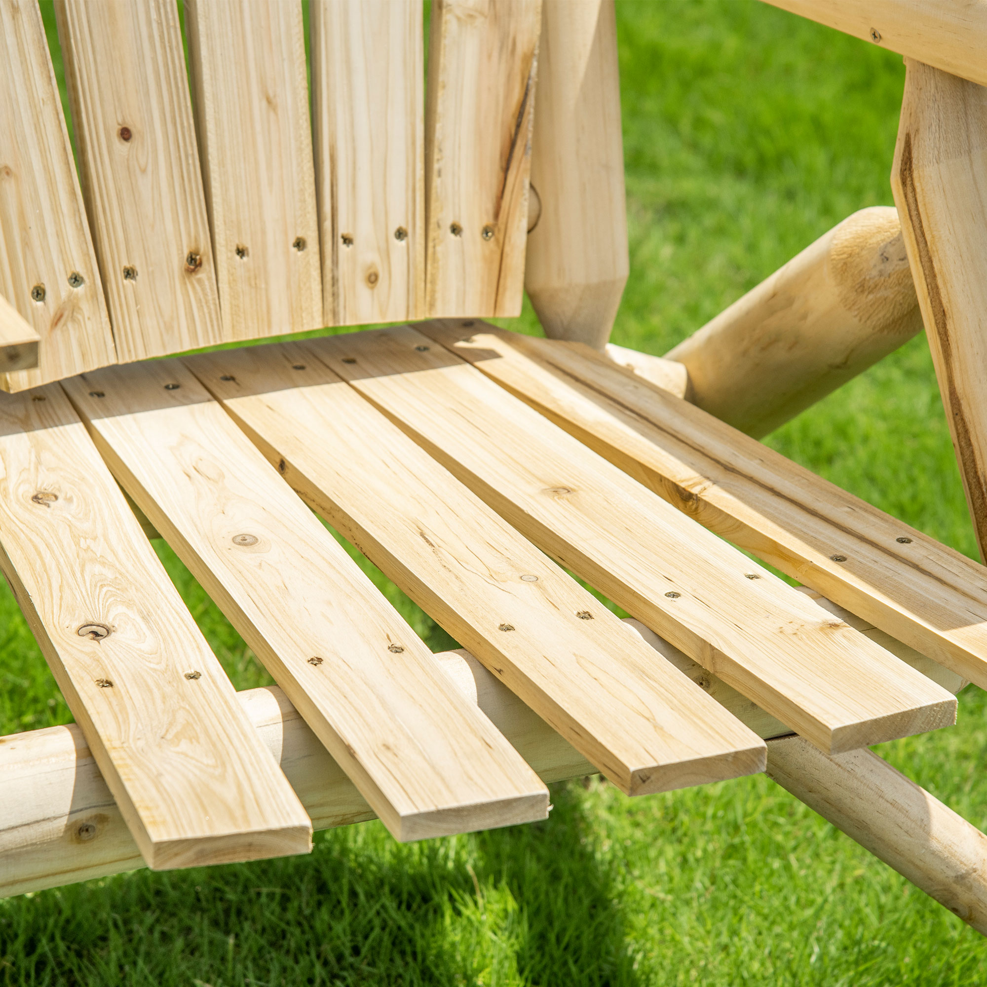 Gartenbank-Kombination für 2 Personen, integrierter Tisch, Naturholz, 157 x 88 x 103 cm