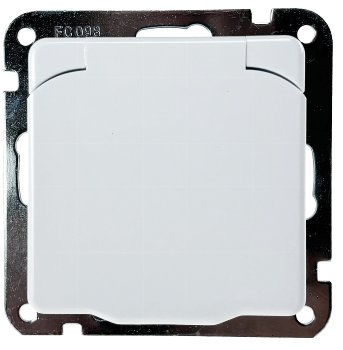 DELPHI Schutzkontakt-Steckdose IP40 / 250V~/ 16A, mit Deckel, UP, weiß