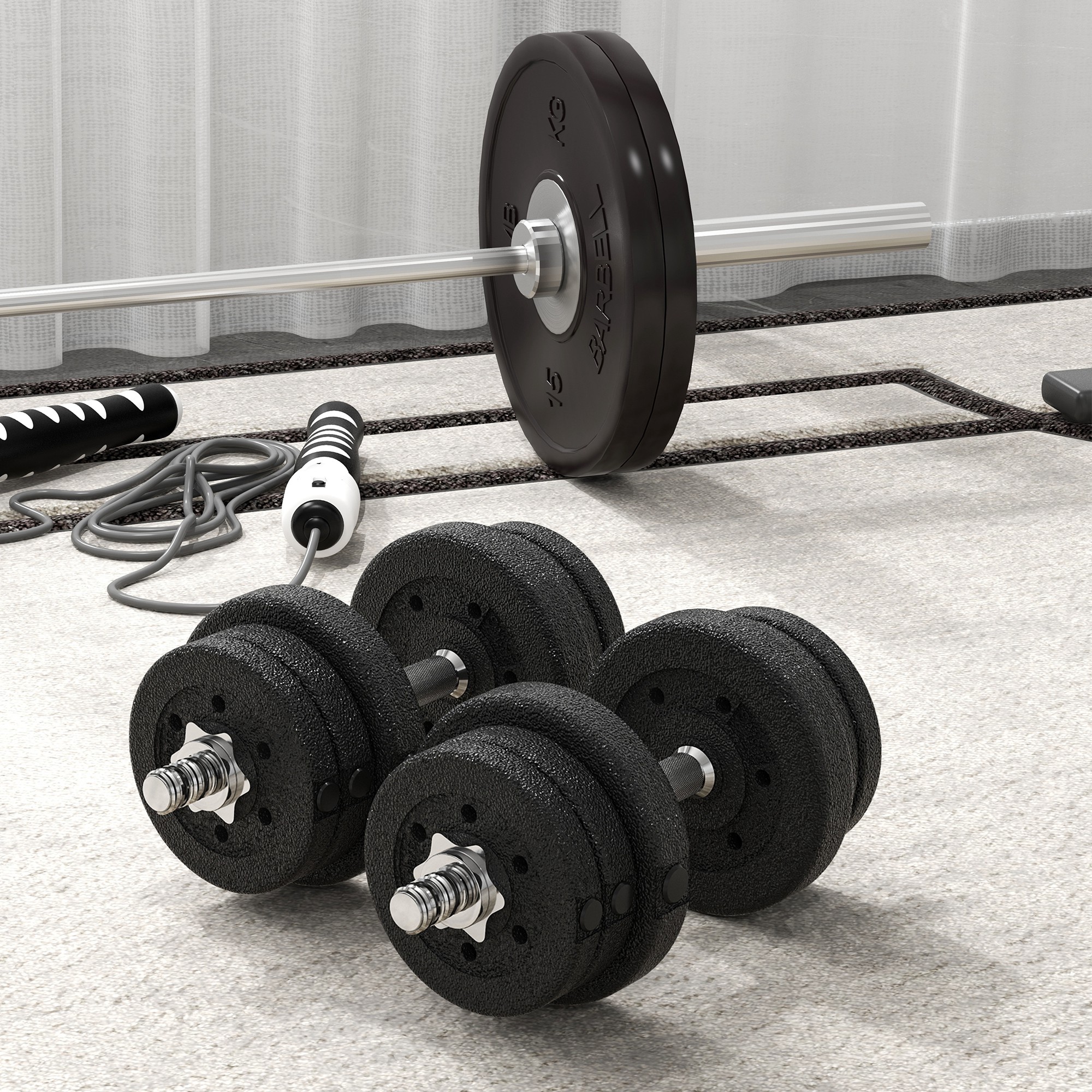 Kurzhantel Set 25KG Hantelset mit Hantelscheiben für Zuhause Büro Fitnessstudio Stahl Kunstleder Schwarz