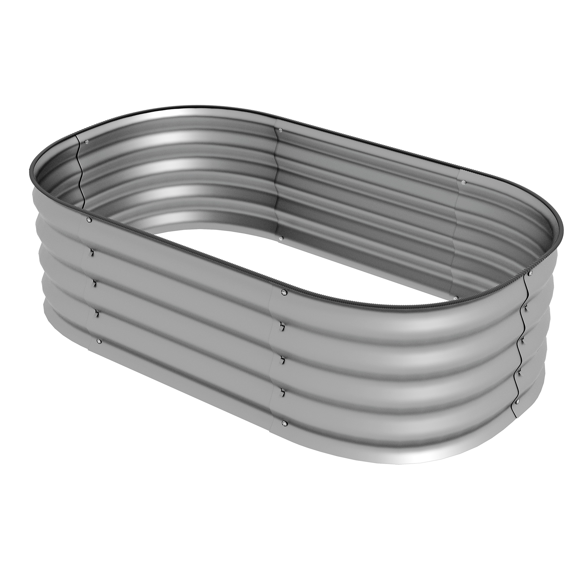 Hochbeet Pflanzenbeet Modulares Hochbett, wetterbeständig, offener Boden,  105 x 62 x 30 cm, Silber