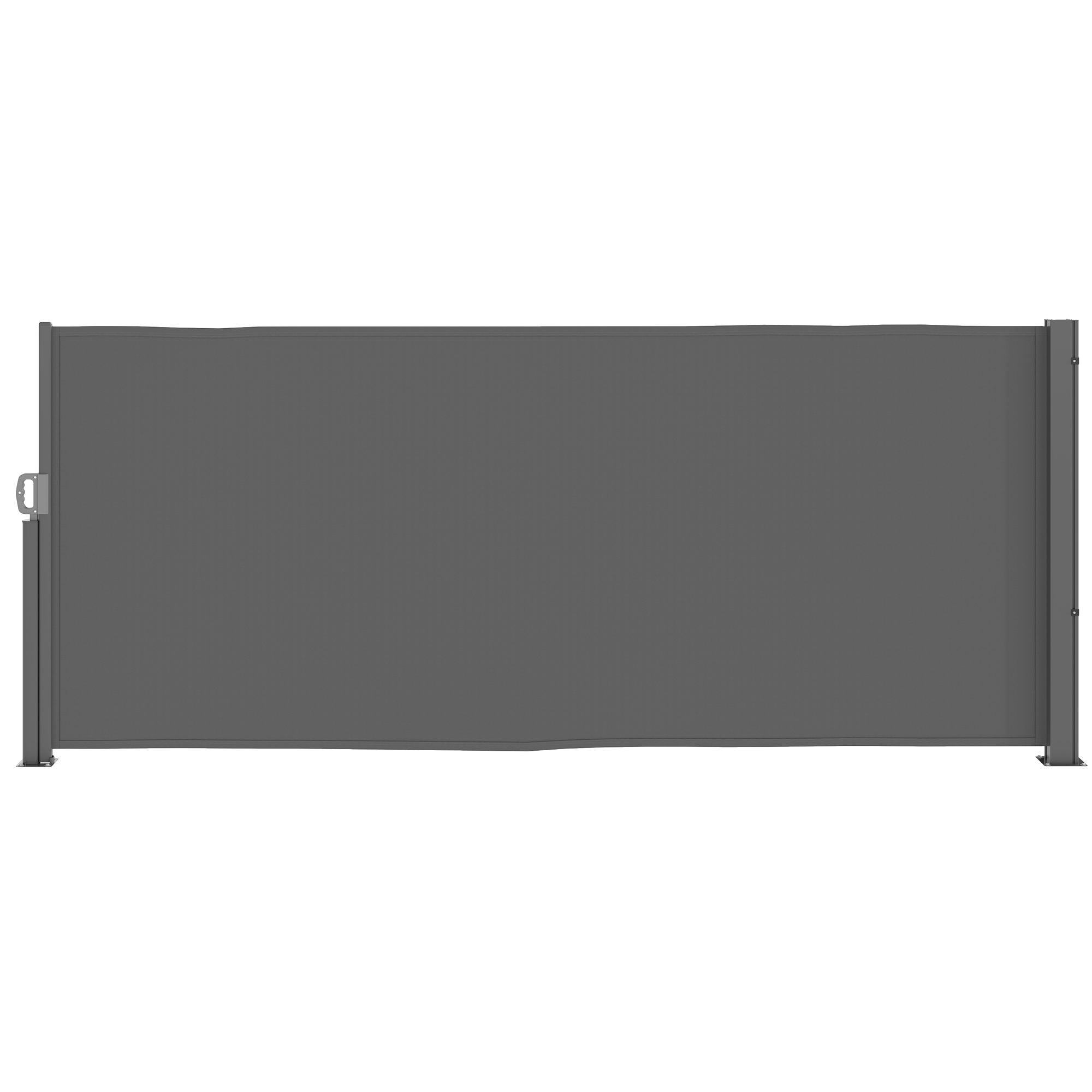 Seitenmarkise ausziehbar blickdicht Sichtschutz mit Wandhalterung Beschichtung 300x140cm Dunkelgrau Seitenmarkise ausziehbar blickdicht Sichtschutz mit Wandhalterung Beschichtung 300x140cm Dunkelgrau