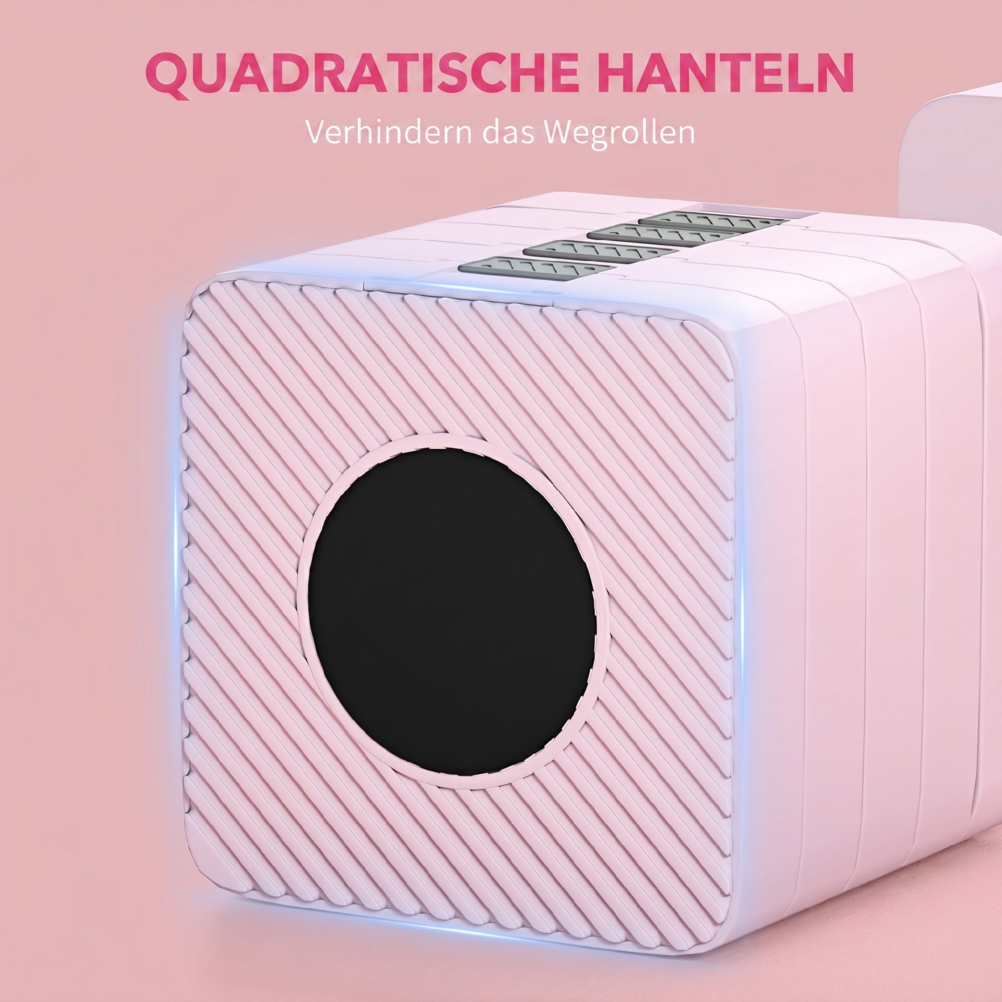 verstellbare Hantel, 2 x 5kg Hanteln mit rutschfest Griff, Quadratisch Kurzhantelset aus Stahl Rosa