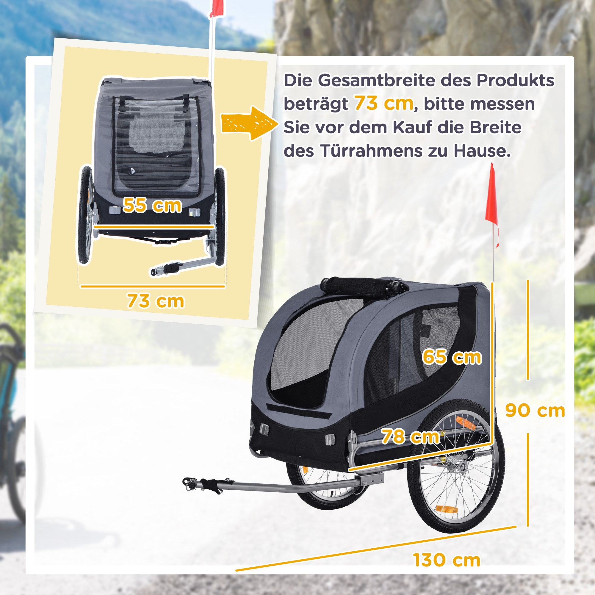 Hundeanhänger, bis 20kg, klappbar, mit Universalkupplung - defekte Verpackung