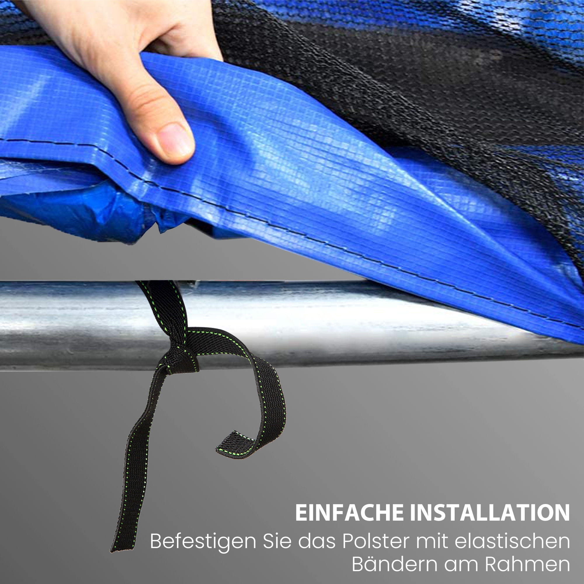 Ersatz-Randabdeckung für Trampoline, wasserfest, reißfest, Ø366 cm, Blau
