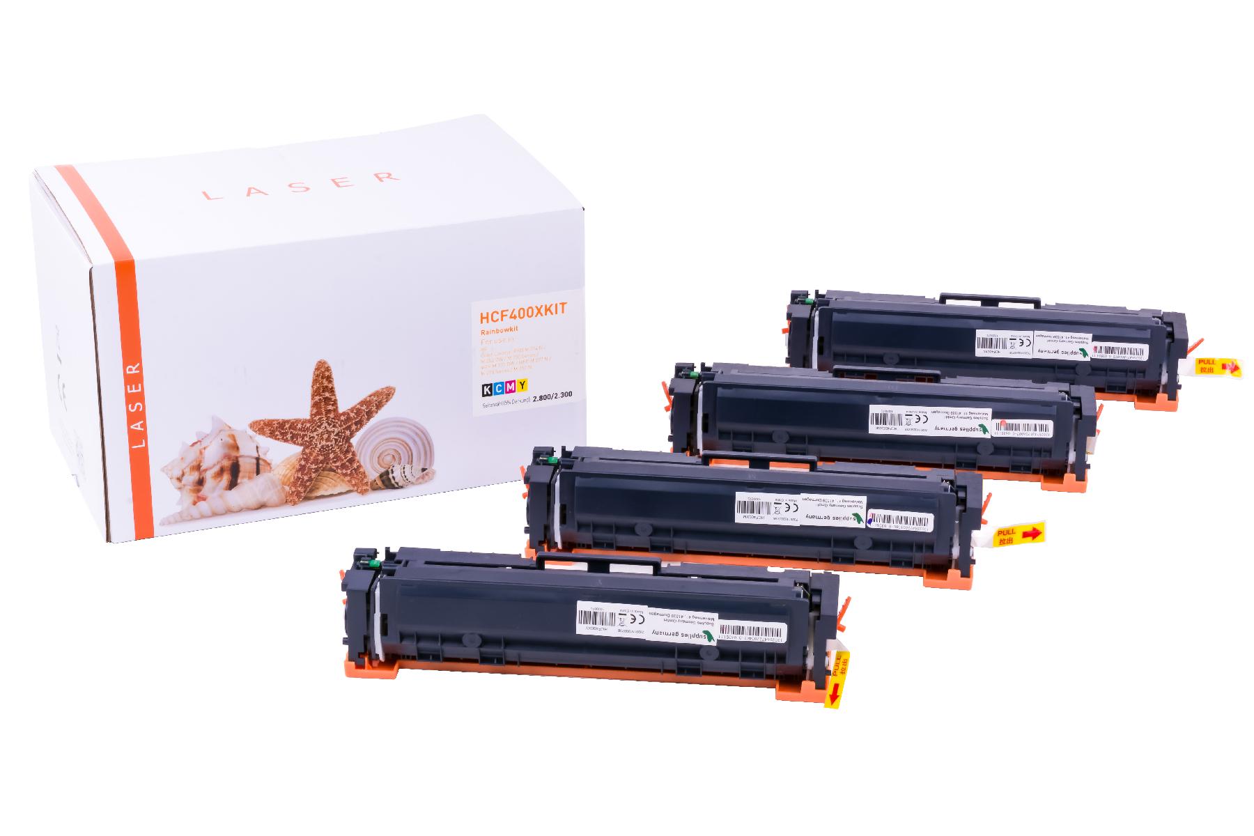 CF400XKIT alternativToner Rainbowkit für HP / CF400X / BK2.800 / CMY2.300 Seiten CF400XKIT alternativToner Rainbowkit für HP / CF400X / BK2.800 / CMY2.300 Seiten