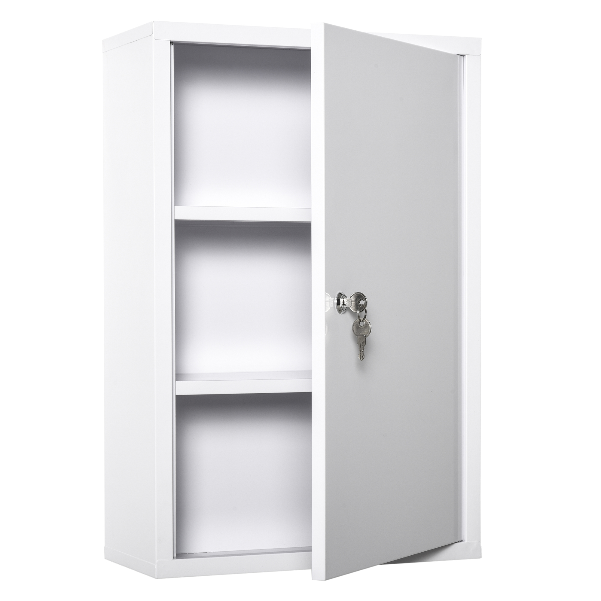 Medizinschrank Arzneischrank zur Medikamenten-Aufbewahrung, Abschließbar Medikamentenschrank Metall mit 3 Fächern Erste-Hilfe-Schrank, 40 x 18 x 60 cm, Weiß Medizinschrank Arzneischrank zur Medikamenten-Aufbewahrung, Abschließbar Medikamentenschrank Metall mit 3 Fächern Erste-Hilfe-Schrank, 40 x 18 x 60 cm, Weiß