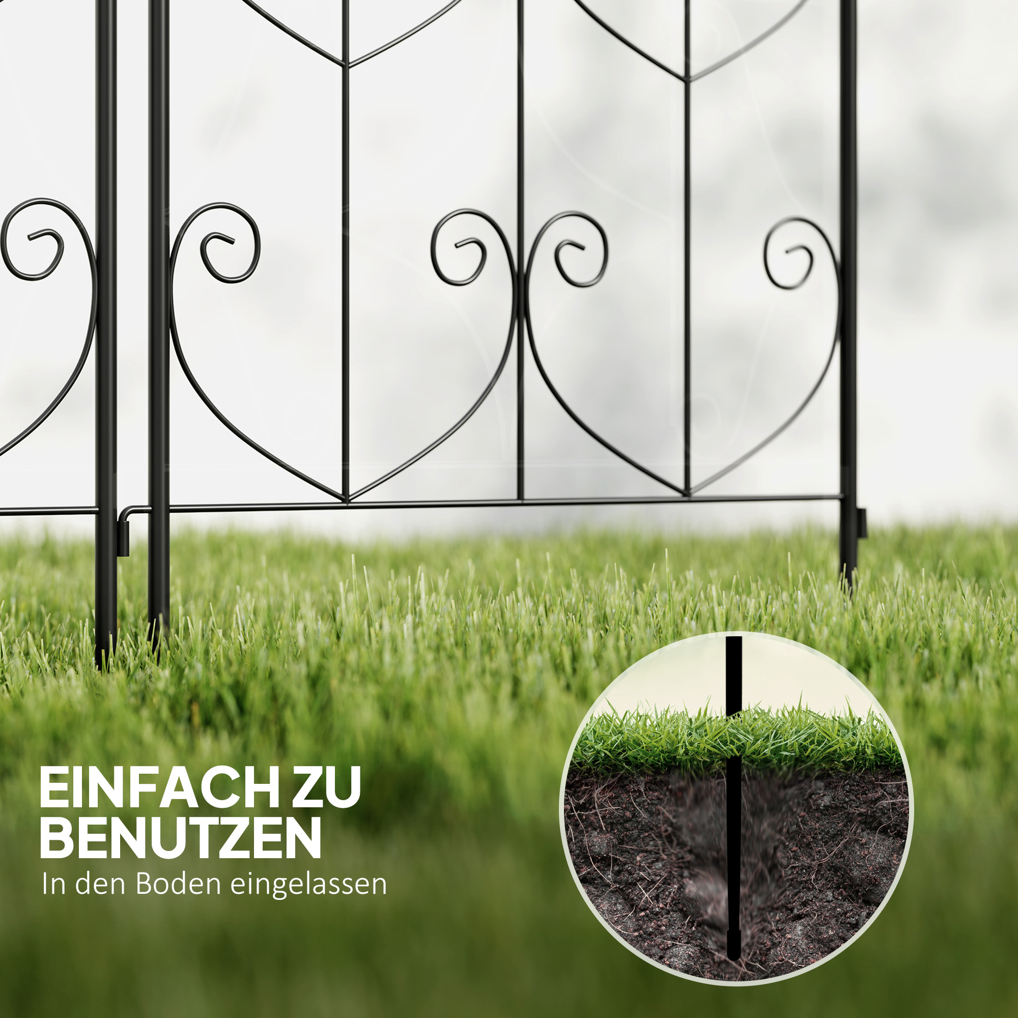 Rankgitter Metall 2er Set zum Stecken rostfrei Rankhilfe mit Vogeldesign für Kletterpflanzen 50x120 cm Schwarz
