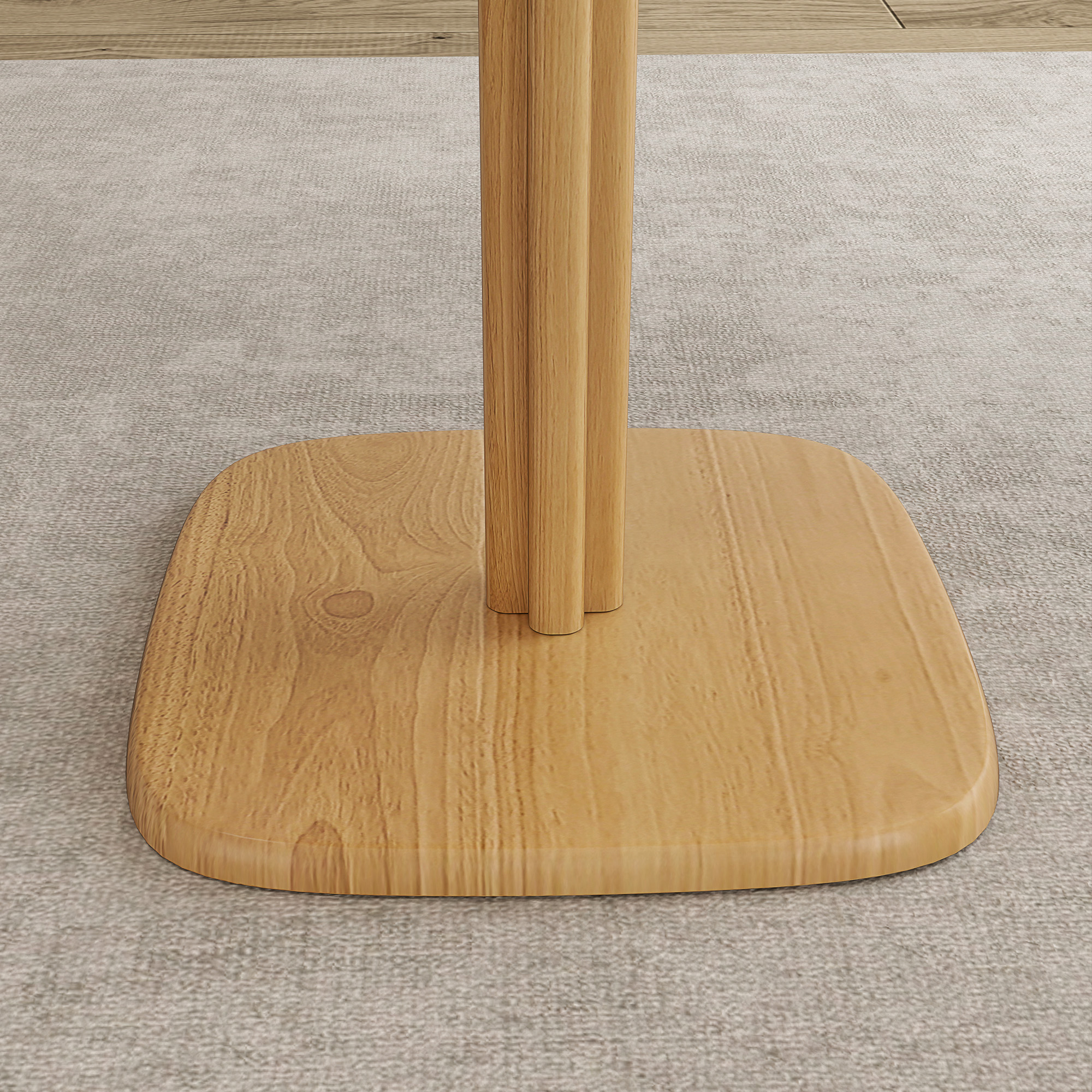 Esstisch, 70 x 70 cm Küchentisch für 4 Personen aus Kautschukholz für Küche, Esszimmer, Natur