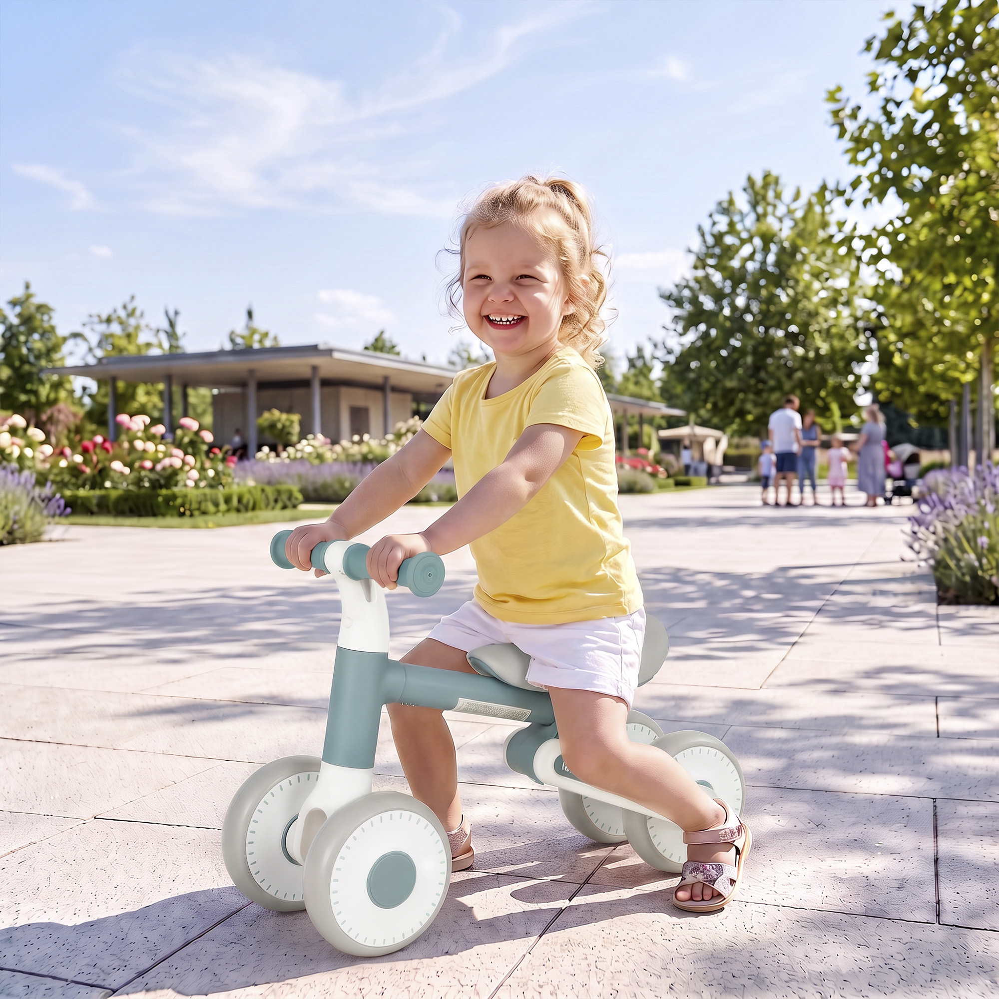 Kinder Laufrad Klappbar Lauflernrad mit leisen EVA-Rädern Höhenverstellbarer Sitz für 1-2 Jahre Blau