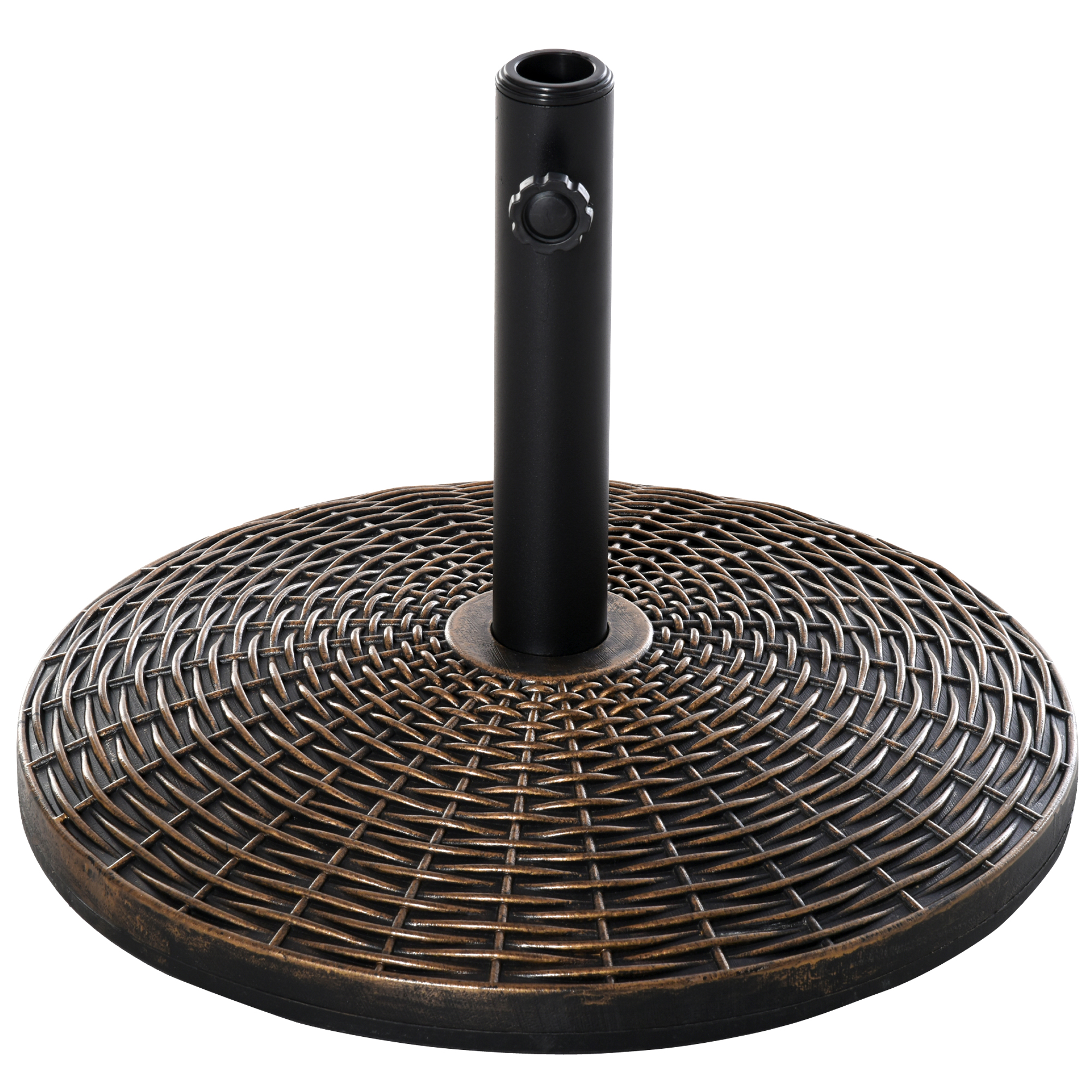 Sonnenschirmständer Schirmständer Schirmhalter Schirmfuß 25 kg Rattanoptik Korb Ständer Schirm Ø35/Ø38/Ø48 mm Kunststoff + Zement Antik Bronze Ø53 x 40 cm
