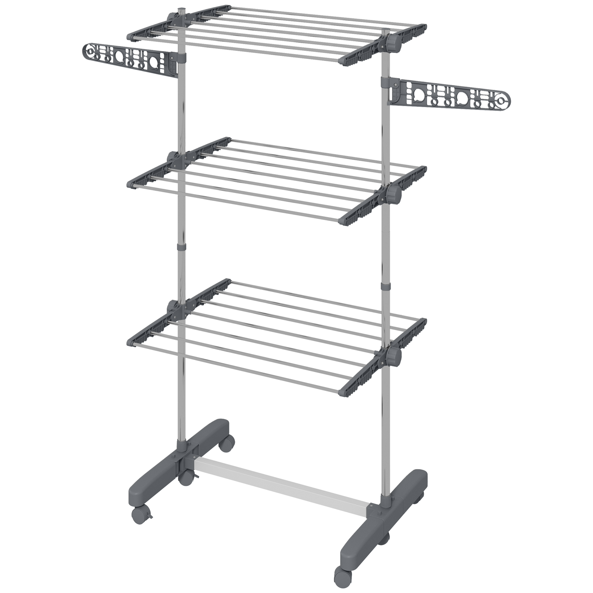 Wäschenständer Wäschetrockner, 4 Ebenen, klappbar, One-Klick-System, 142 cm x 55 cm x 152 cm Blau + Silber Wäschenständer Wäschetrockner, 4 Ebenen, klappbar, One-Klick-System, 142 cm x 55 cm x 152 cm Blau + Silber
