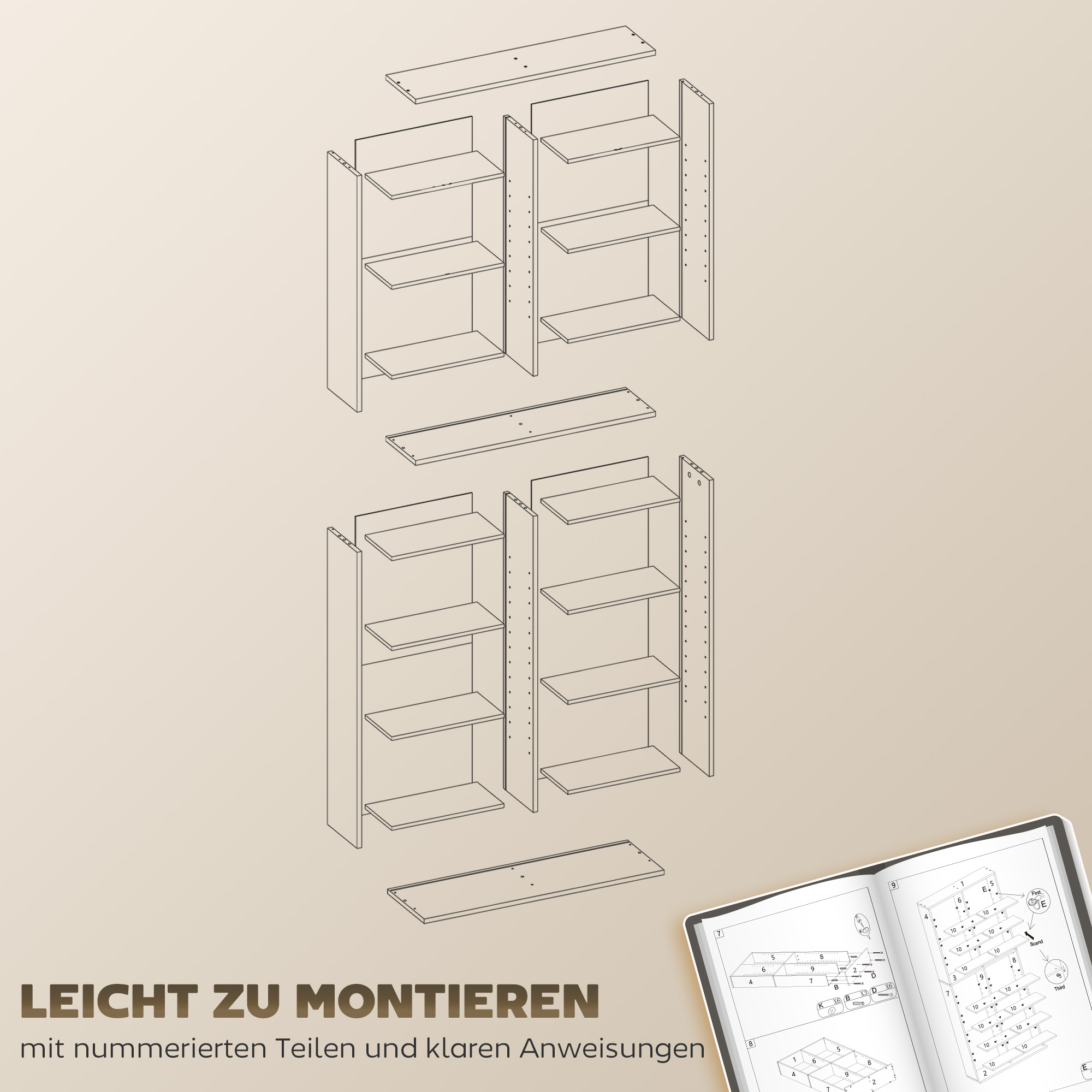 Aufbewahrungsregal für 640 CDs, Blu-ray Regal mit 18 Fächern und 14 verstellbaren Einlegeböden, Schwarz