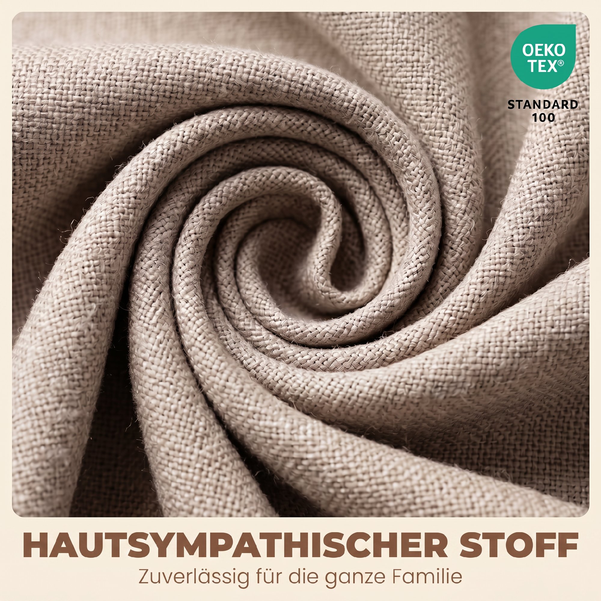 Esszimmerstühle 2er-Set, gepolsterte Küchenstühle mit Leinenoptik, für Esstisch, Wohnzimmer, Cremeweiß