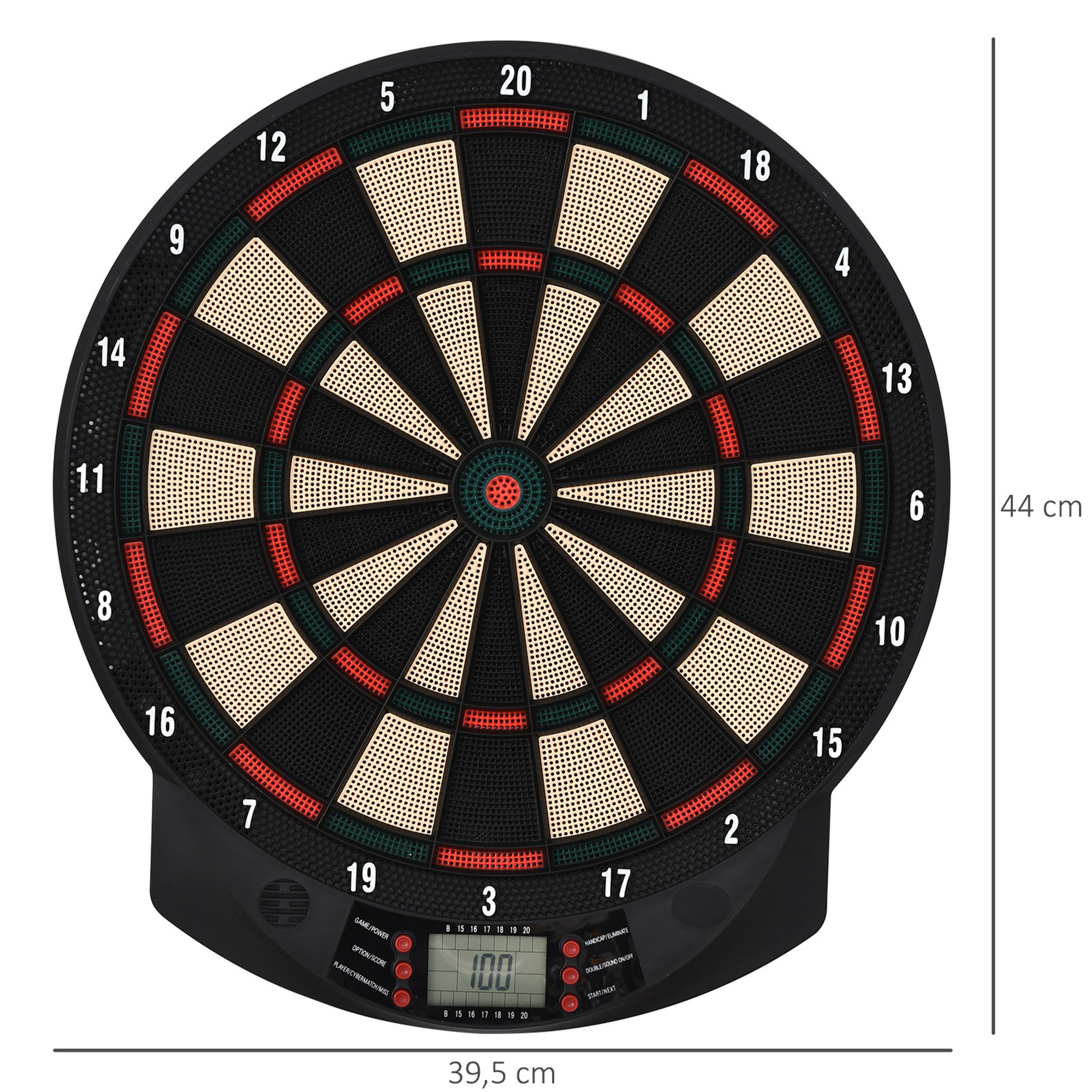 elektronische Dartscheibem automatische Wertungm Dartboard-Set mit 6 Darts, 30 Dartspitzen, schwarz