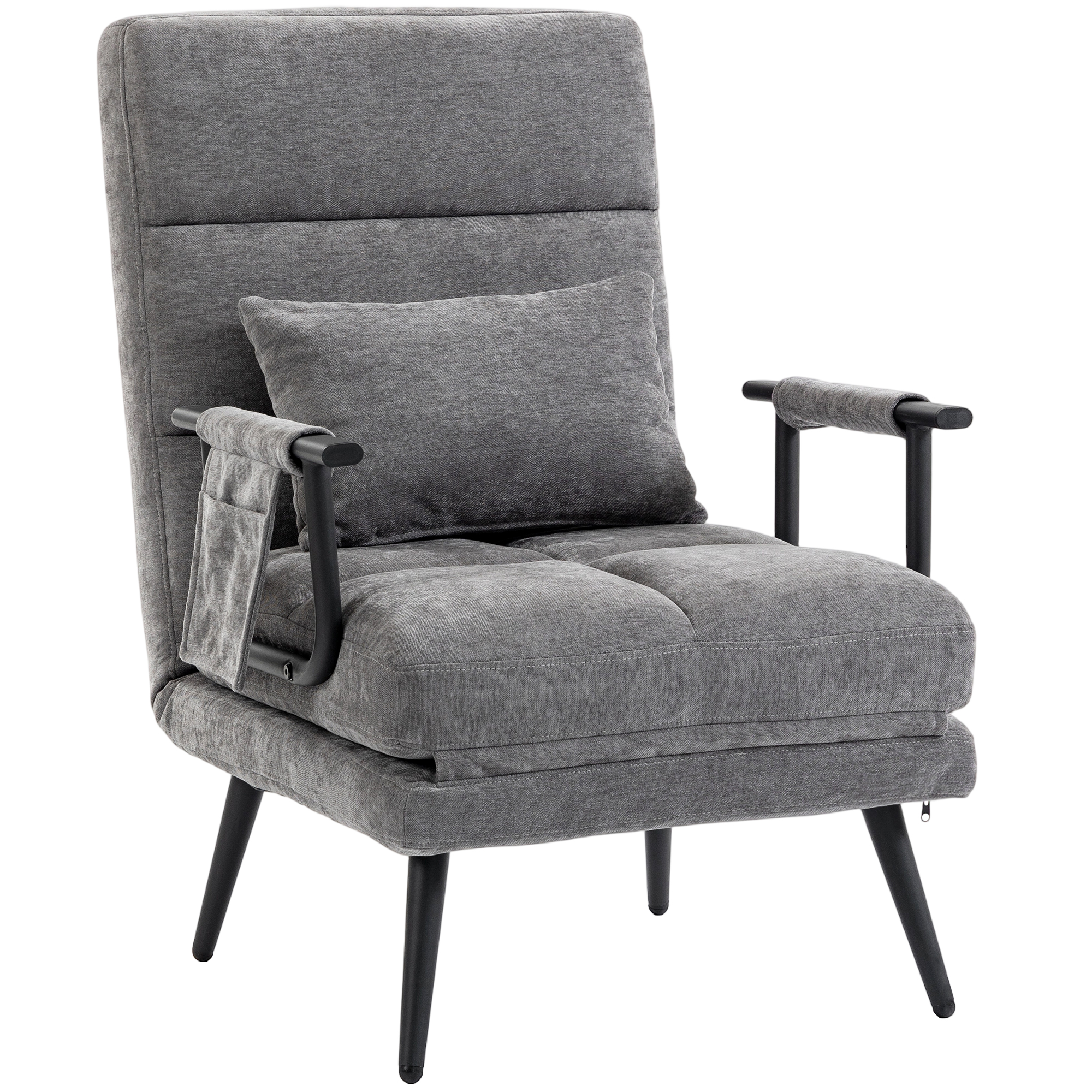 Schlafsessel 3 in 1 Klappbar Sessel mit Schlaffunktion, 186 x 60 cm Schlafsessel mit 5-stufig Verstellbarer Rückenlehne