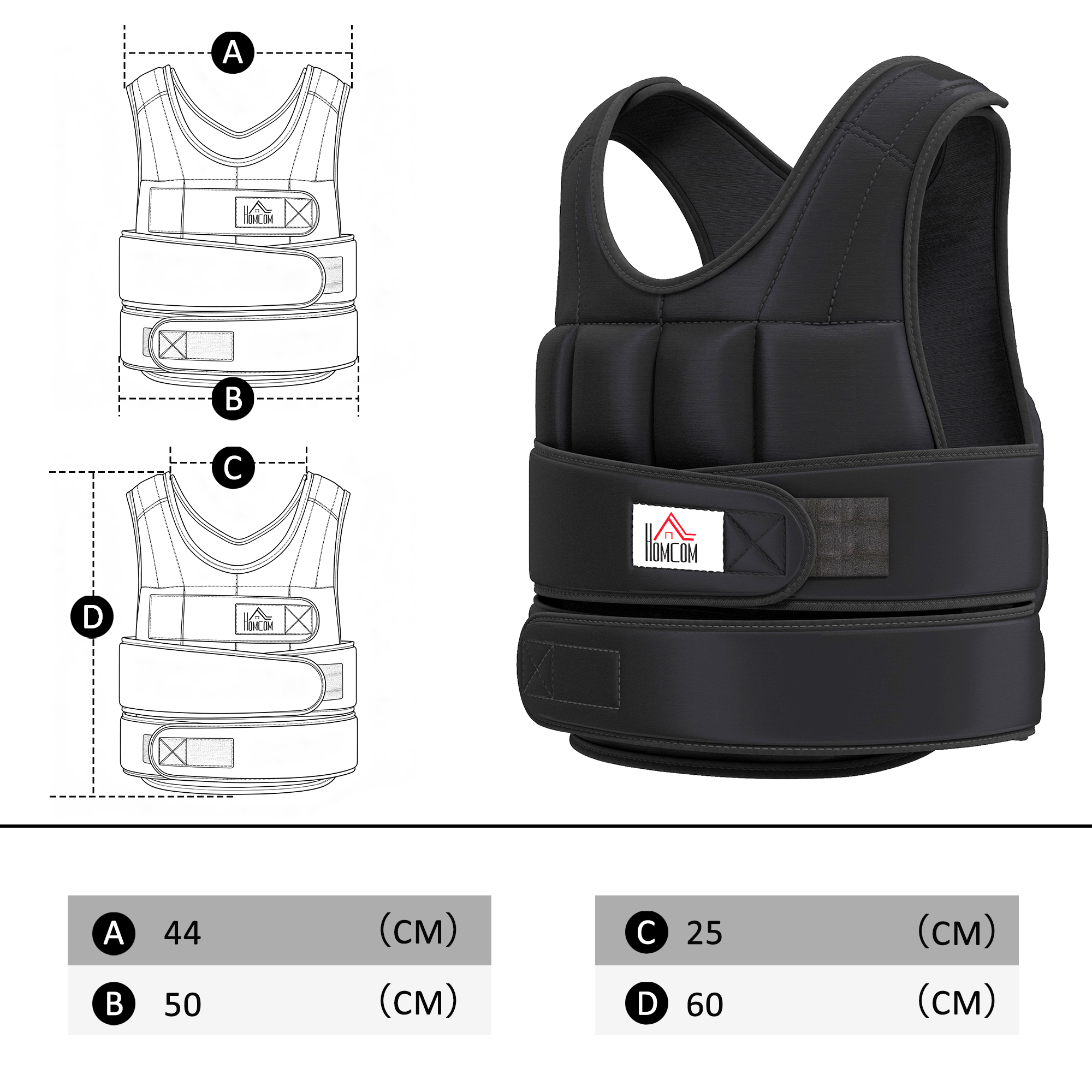 Gewichtsweste 20 KG verstellbare Trainingsweste mit herausnehmenbar Gewichten Schwarz