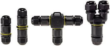 Kabelverbinder 3-polig, IP68, 450V/24A / Schraubanschluss, für Kabel Ø 6-11mm