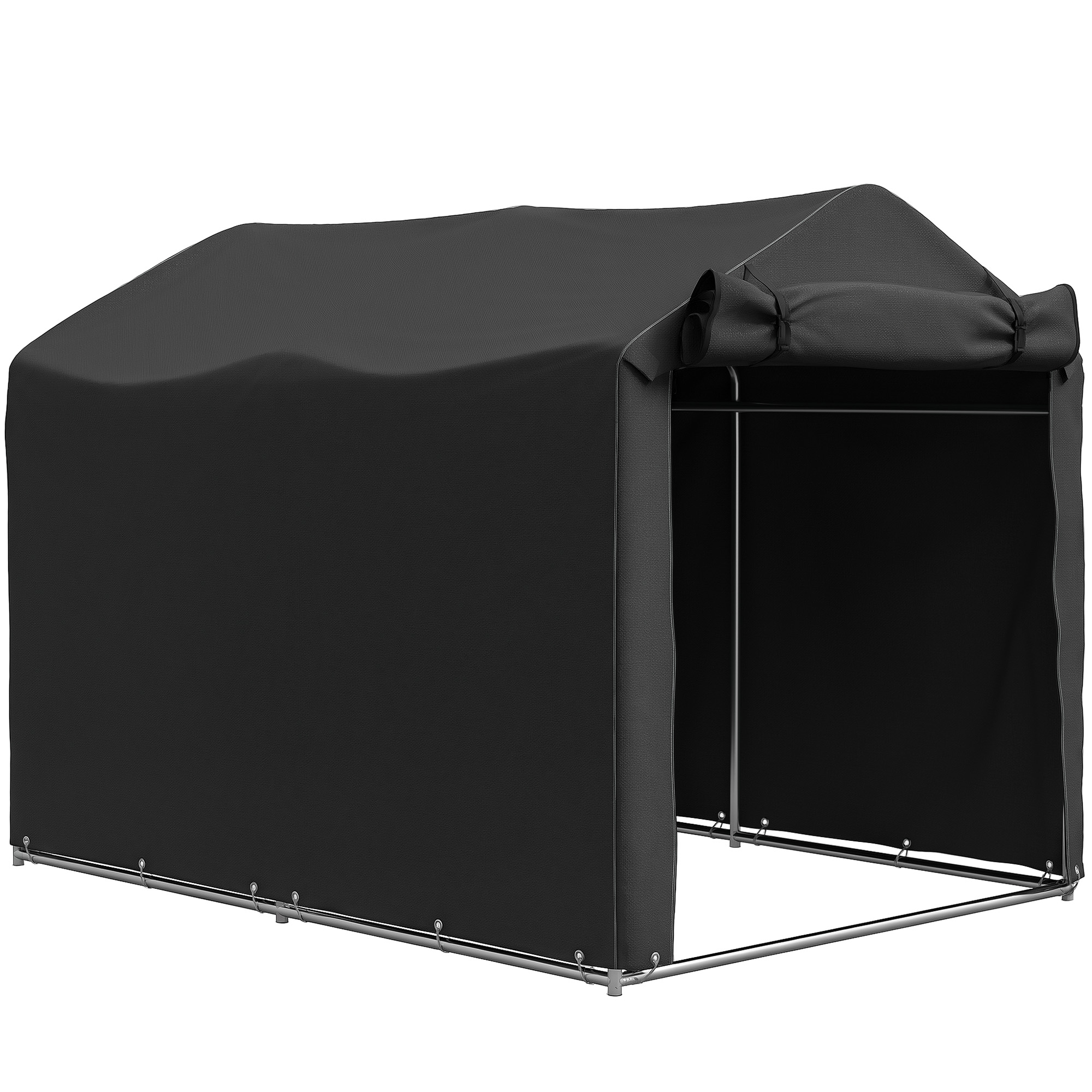 Garagenzelt, wasserdicht Zeltgarage mit Tür, UV-beständig 220 x 157 x 165 cm Schwarz Garagenzelt, wasserdicht Zeltgarage mit Tür, UV-beständig 220 x 157 x 165 cm Schwarz