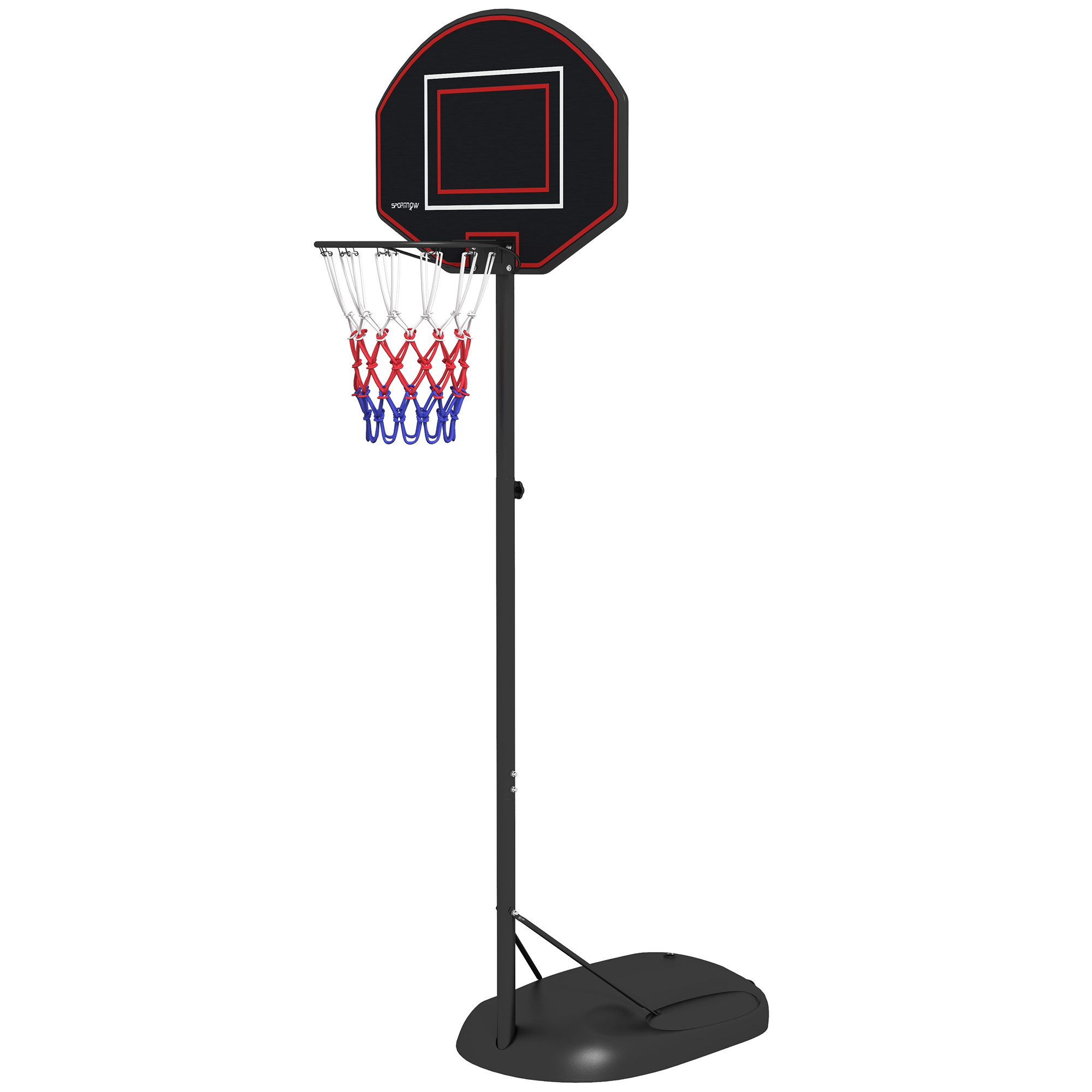 Basketballständer, höhenverstellbar, robust, 1,7-2,3 m Korbhöhe, Stahlrahmen, Schwarz Basketballständer, höhenverstellbar, robust, 1,7-2,3 m Korbhöhe, Stahlrahmen, Schwarz