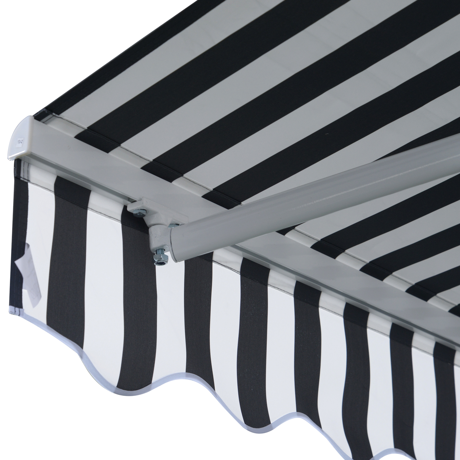Markise Gelenkarmmarkise Sonnenschutz mit Handkurbel 3,5 x 2,5 m Grau+Weiß Alu Polyester