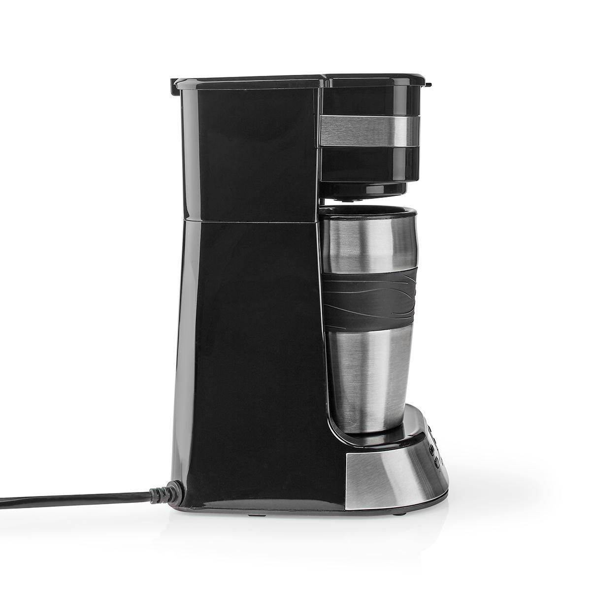 Kaffeemaschine | Filter Kaffee | 0.4 l | 1 Tassen | Timer einschalten | schwarz / Silber