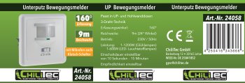 Bewegungsmelder 160° Unterputz / IR & Akustik Sensor, 3-Draht, weiß