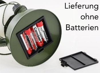 LED Camping Laterne "CT-CL Army" / ØxH 12x23,5cm, 4x AA, warmweiß, dimmbar