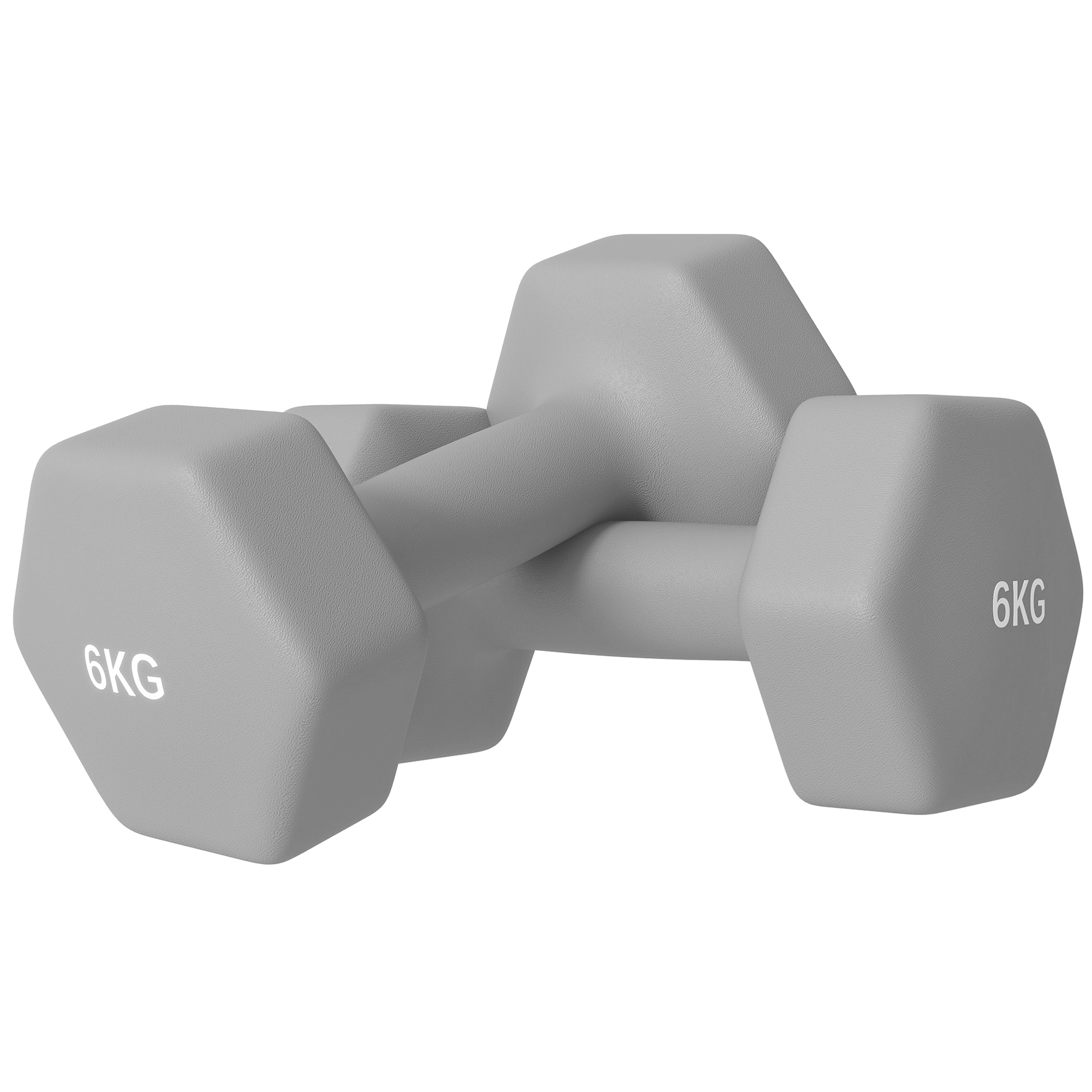 2 x 6 kg Kurzhantel-Set, sechseckiges Design, bodenfreundlich, rutschfest, Grau 2 x 6 kg Kurzhantel-Set, sechseckiges Design, bodenfreundlich, rutschfest, Grau