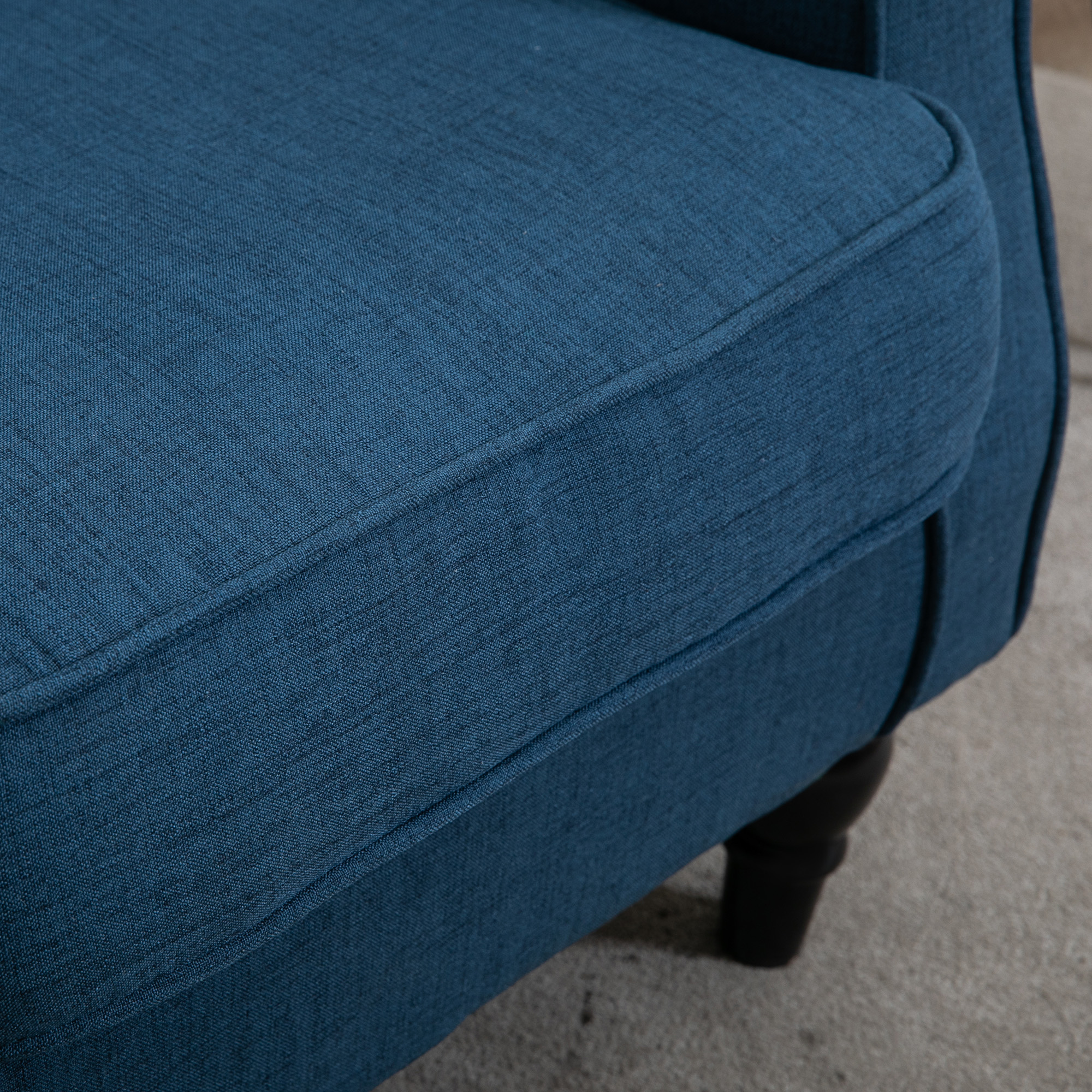 eleganter Ohrensessel, dick gepolstert, abnehmbarer Bezug, 74 x 86 x 102 cm, Blau