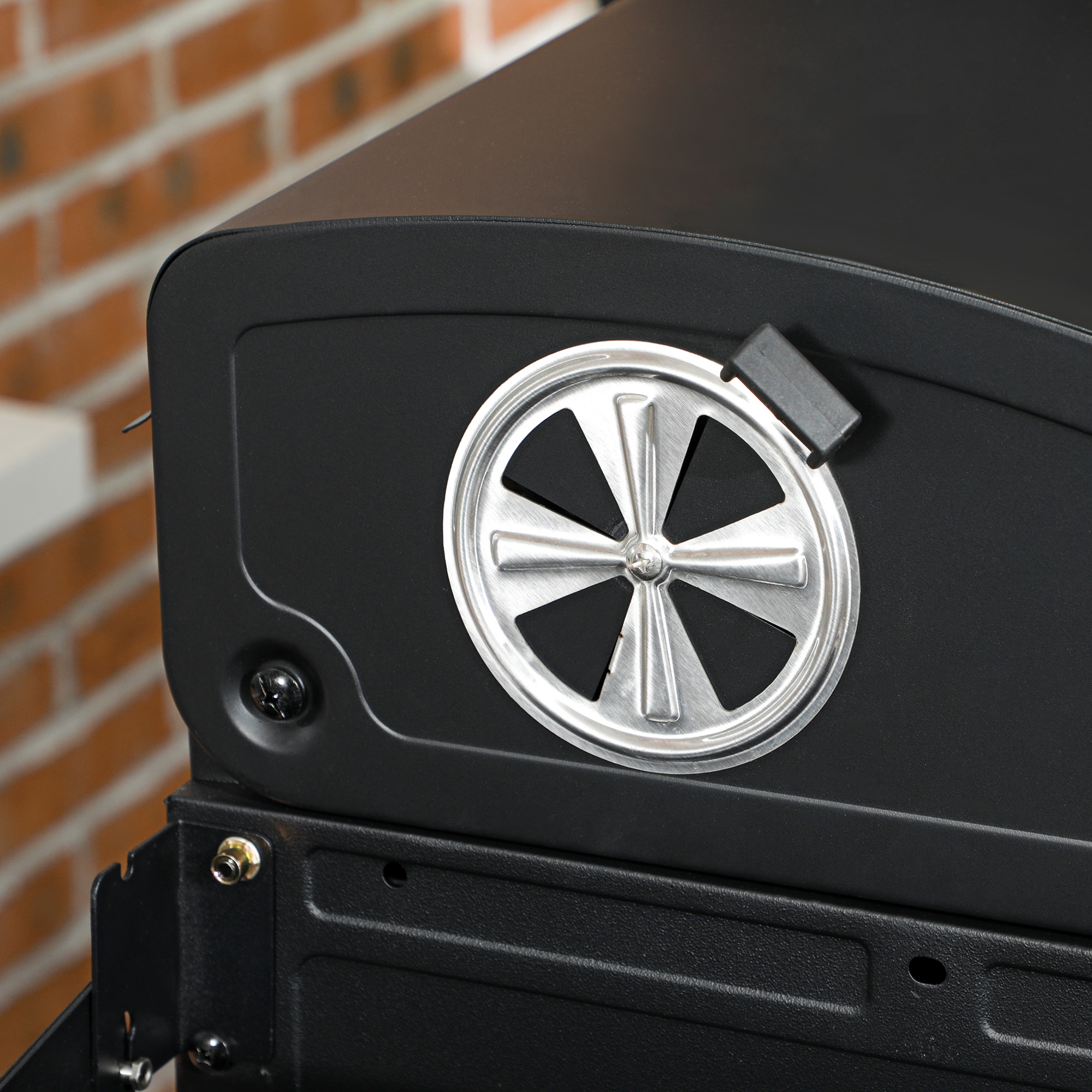 Gasgrill BBQ-Grill, inkl. Thermometer, Warmhalteplatten, 161 x 54 x 103 cm, Schwarz + Silber