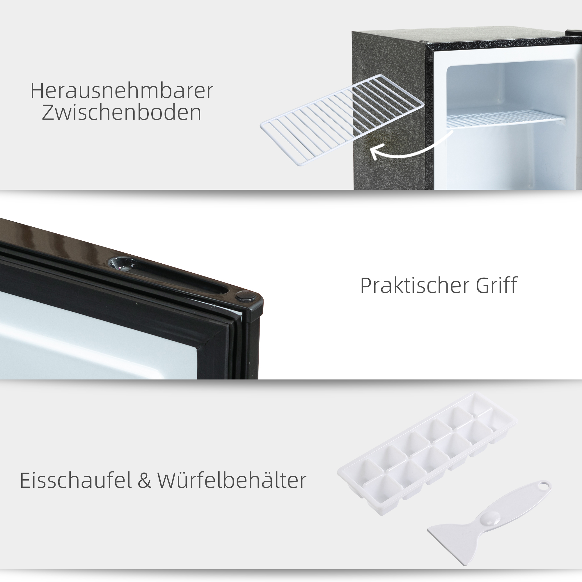 Mini-Gefrierschrank 35 L Gefrierbox elektrisch freistehend 45 W Mini Gefriertruhe Minikühlschrank 41dB -14 bis -24? 5-stufige Temperaturregelung 47 x 44,2 x 48,8 cm Schwarz
