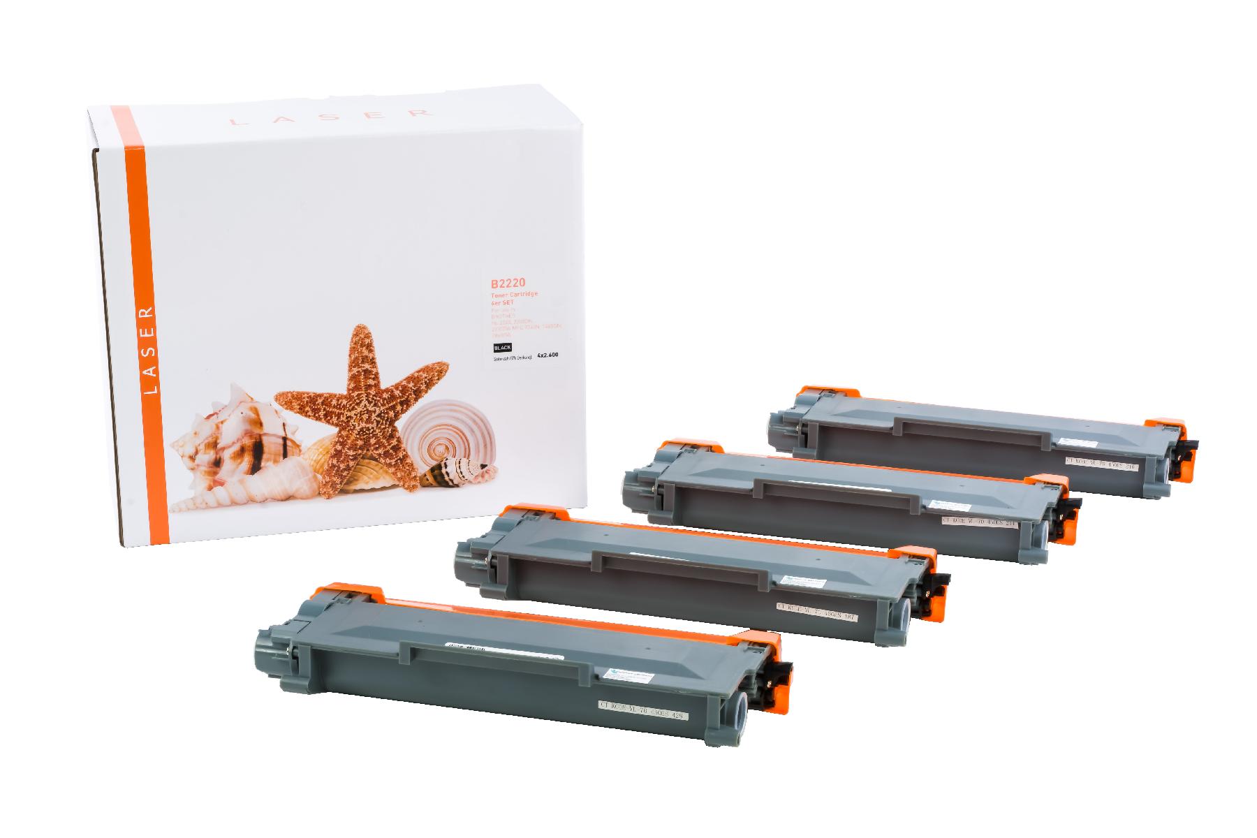 4er Set TN2220 alternativ Toner black für Brother / TN2220 / 4x2.600 Seiten 4er Set TN2220 alternativ Toner black für Brother / TN2220 / 4x2.600 Seiten