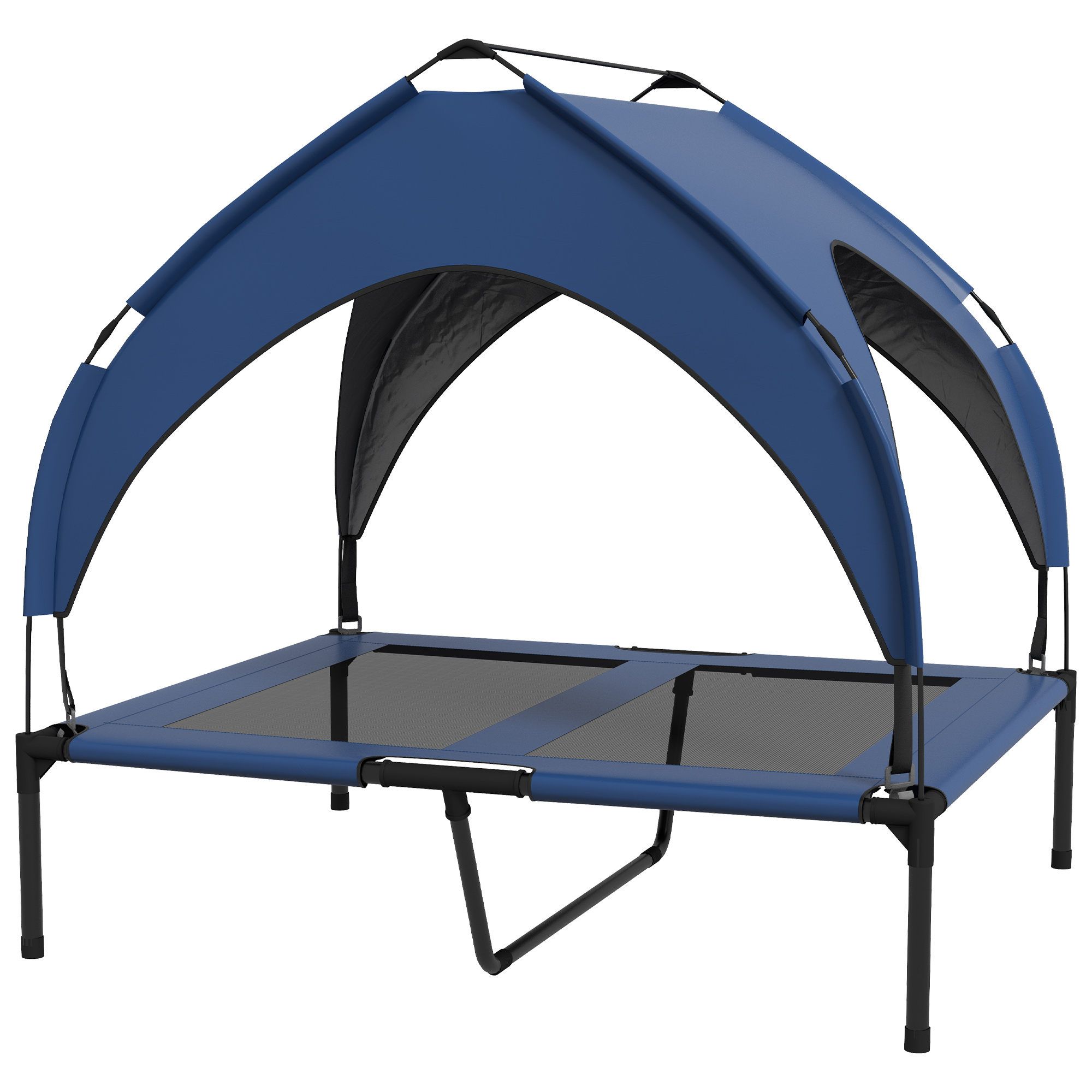 Hundebett mit Dach, atmungsaktiv, wasserabweisend, bis 30 kg, 91 x 76 x 89 cm, Dunkelblau Hundebett mit Dach, atmungsaktiv, wasserabweisend, bis 30 kg, 91 x 76 x 89 cm, Dunkelblau