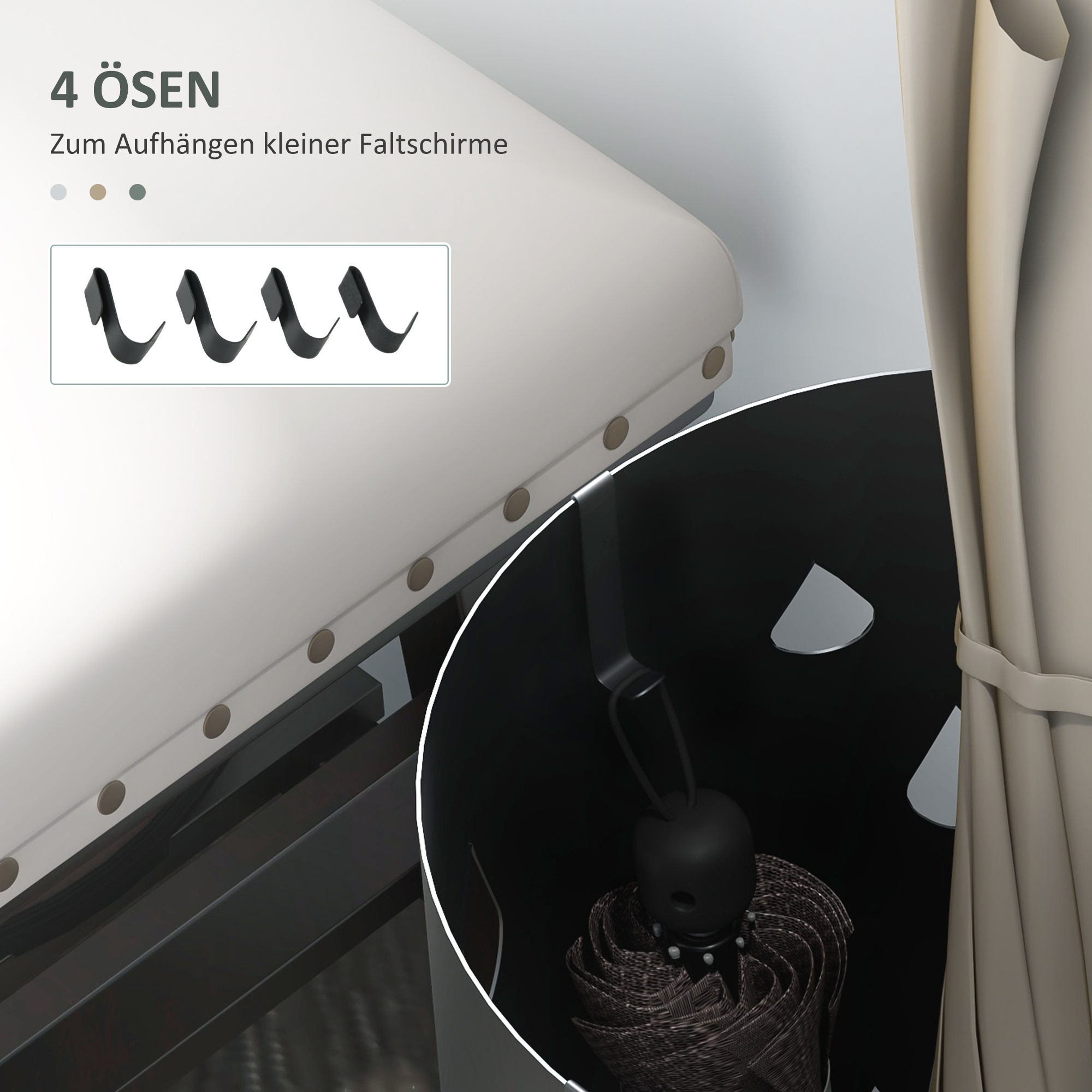 Schirmständer, Stahl, Säulenform, Herausnehmbares Bodenfach, Ø17 x 41H cm, Grau