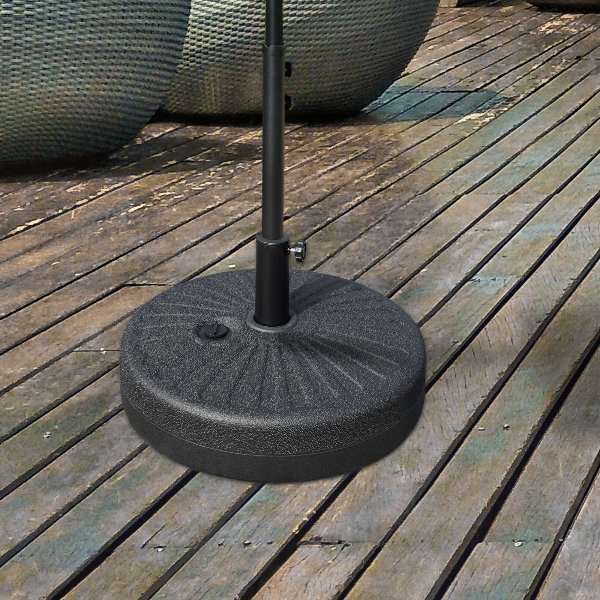 Sonnenschirmständer 22 kg Schirmständer Rund Schirmhalter, Schirmgewicht, Ständer für Sonnenschirm 38/48mm Rohrdurchmesser, für Balkon, Terasse, Garten, Schwarz