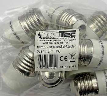 Lampensockel-Adapter, Kunststoff, E27 auf E14