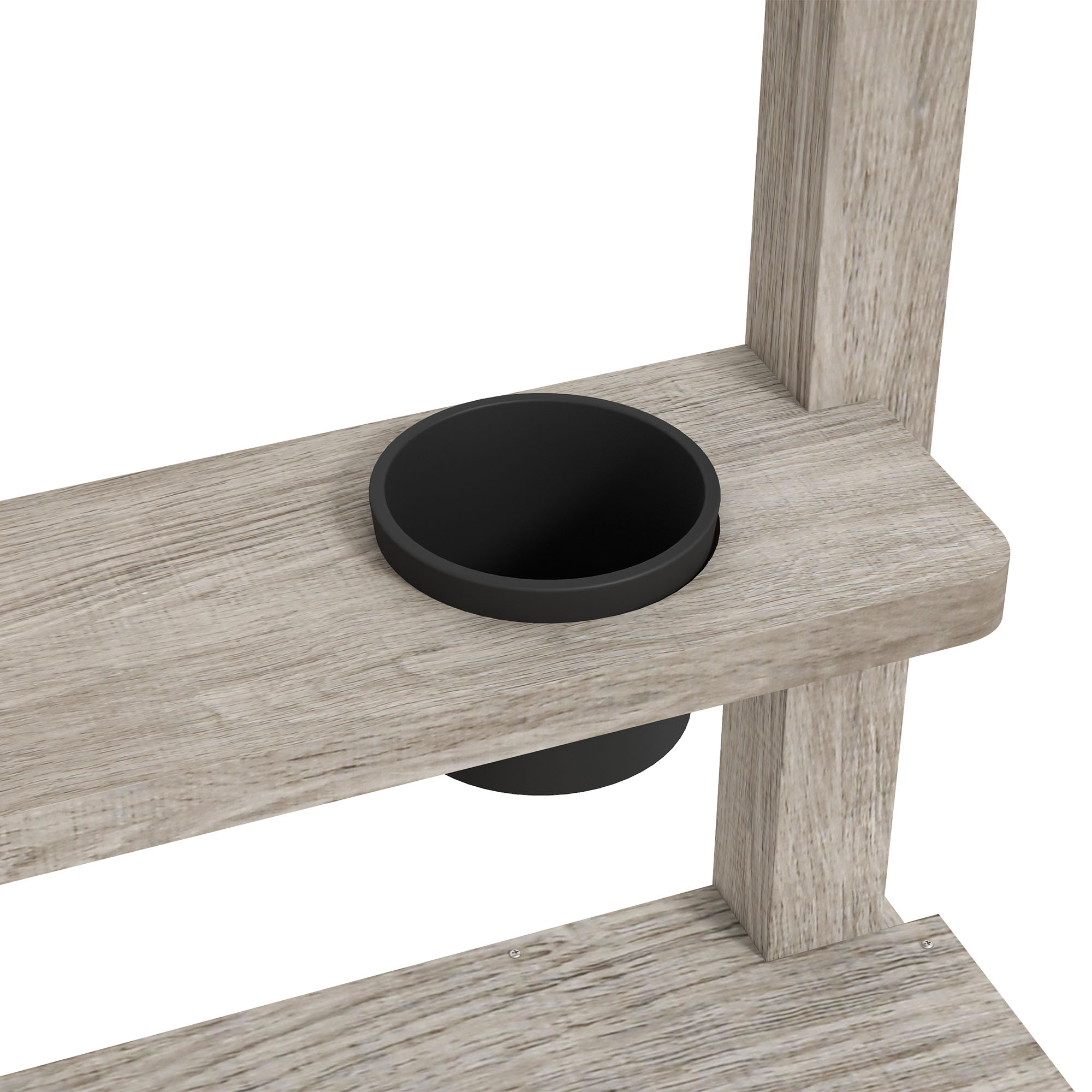 Sandkasten mit Wasserstation, 2 Pflanzkästen, behandeltes Massivholz, 154 x 80 x 60cm, Grau