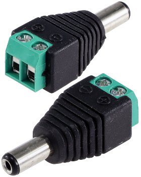 Anschluss-Adapter für LED-Stripes, Lüsterklemme auf 5,5/2,1mm Stecker