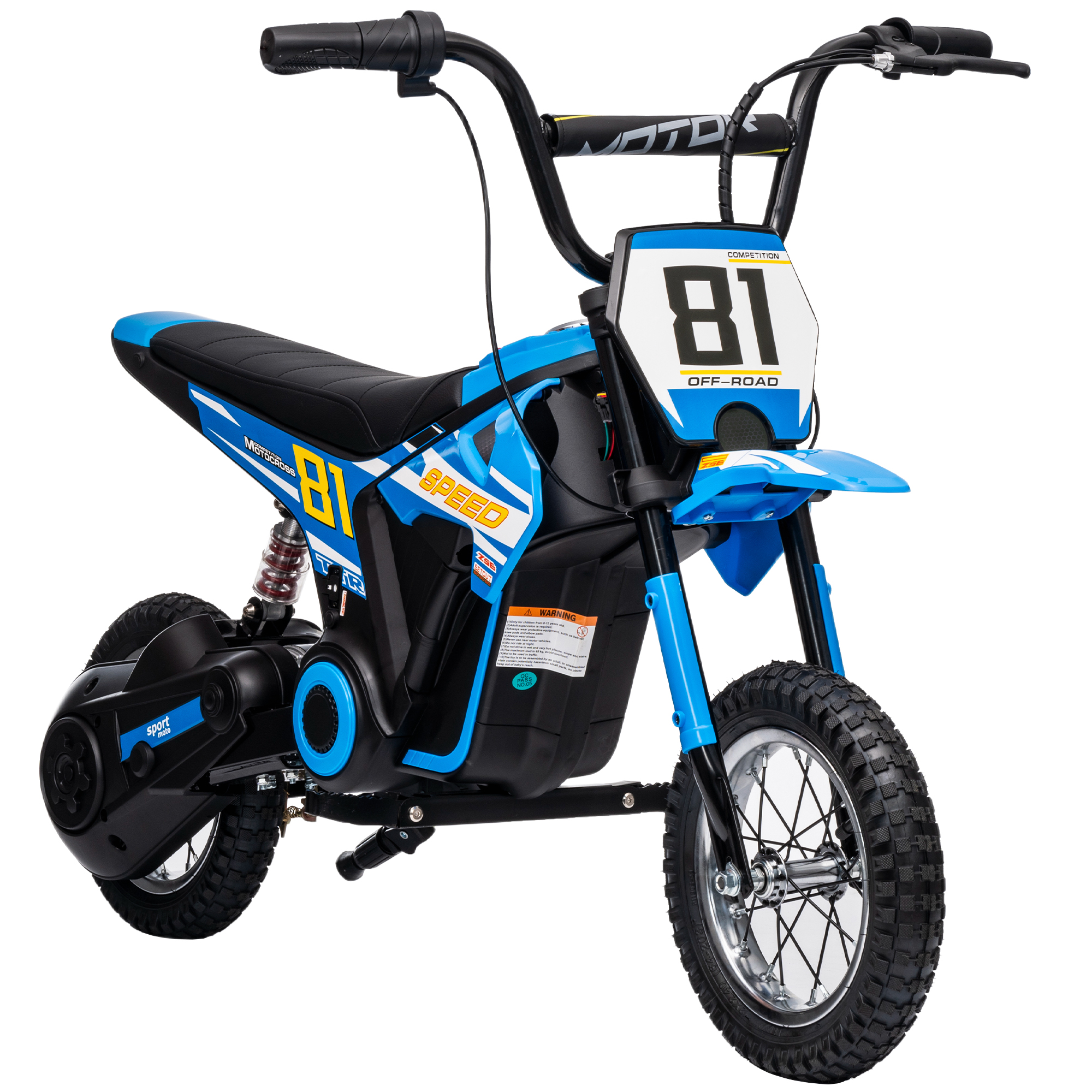 Elektro Motorrad Kinder 24 V Kinder Motocross mit 250W Motor 7Ah Akku Hinterradfederung Scheibenbremse 16km/h 8–12 Jahre