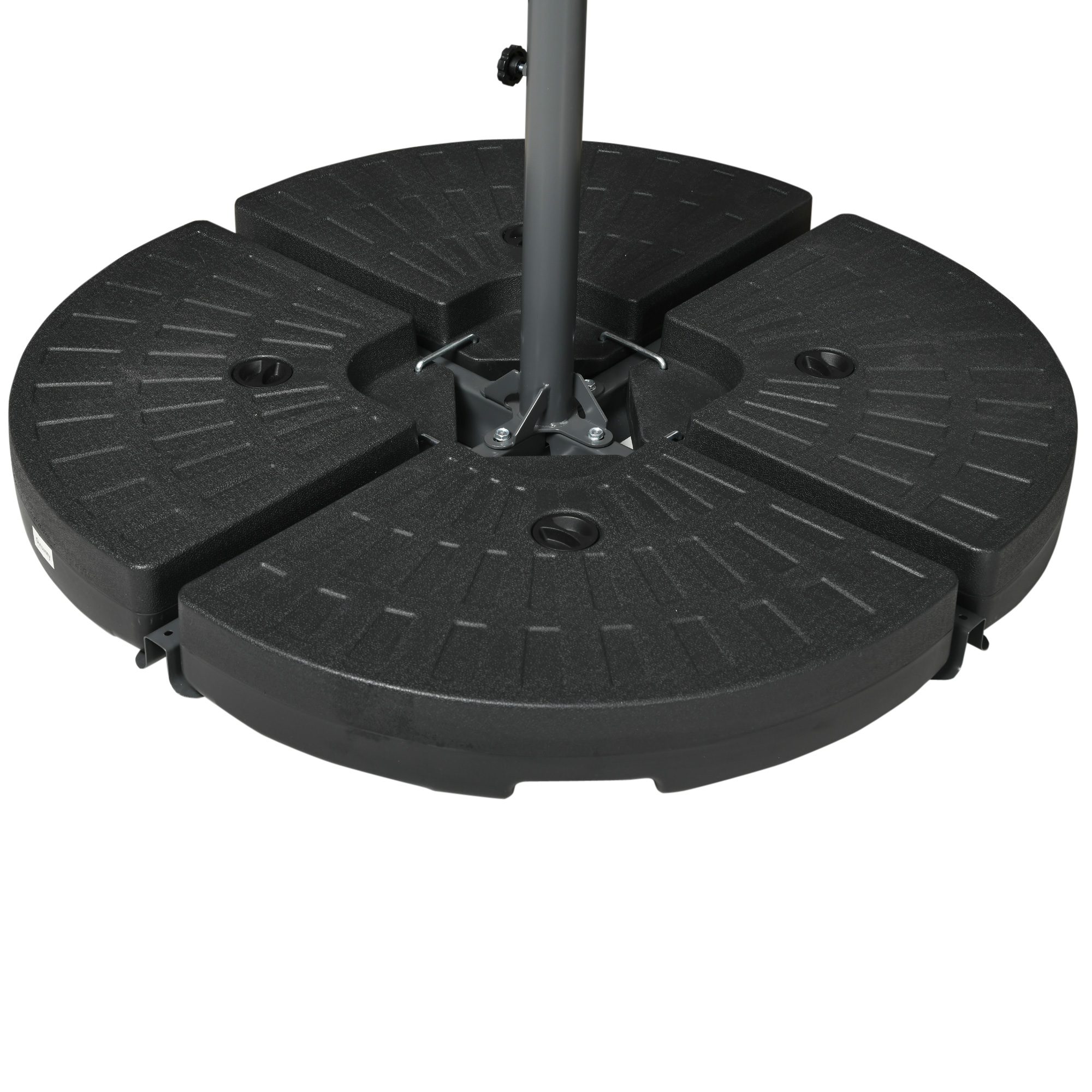 Ampelschirm mit Moskitonetz, Inkl. Handkurbel, Lüftungsöffnung, 295 cm x 295 cm x 260 cm, Weiß + Schwarz