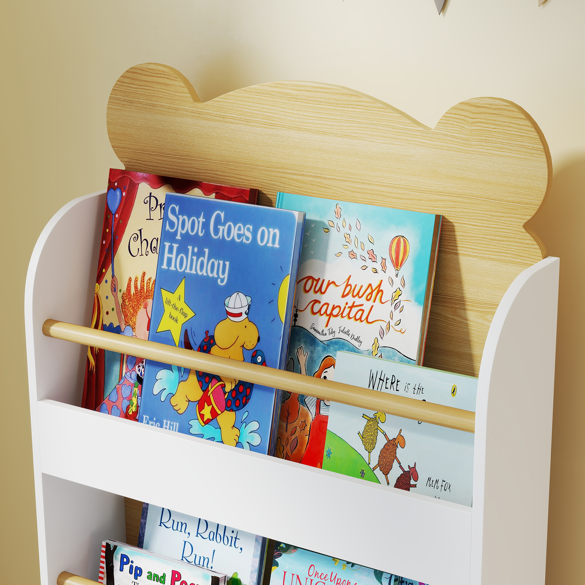 Bücherregal für Kinder Kinderregal mit 3 Ablagen Aufbewahrungsregal aus Holz 55x15x110cm Weiß