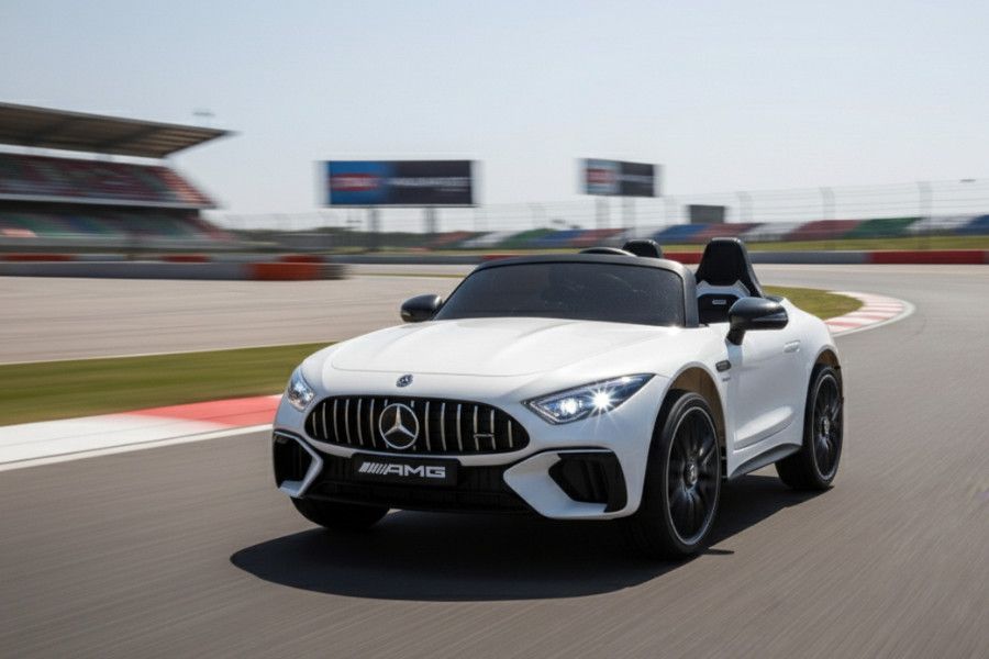 Kinderfahrzeug Mercedes SL63 AMG - weiß lackiert